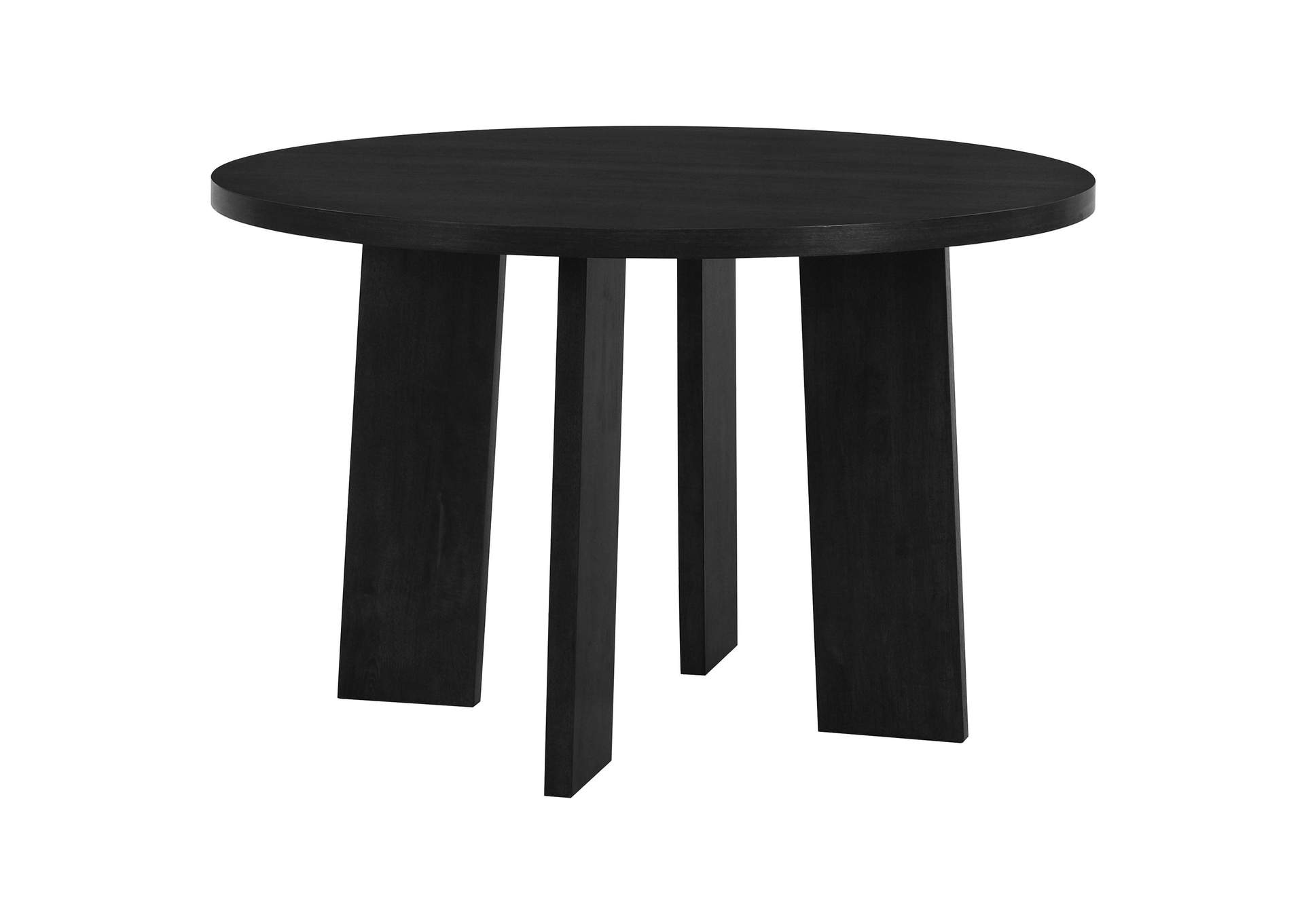 Strouse 47-inch Round Wood Dining Room Table Black image 1