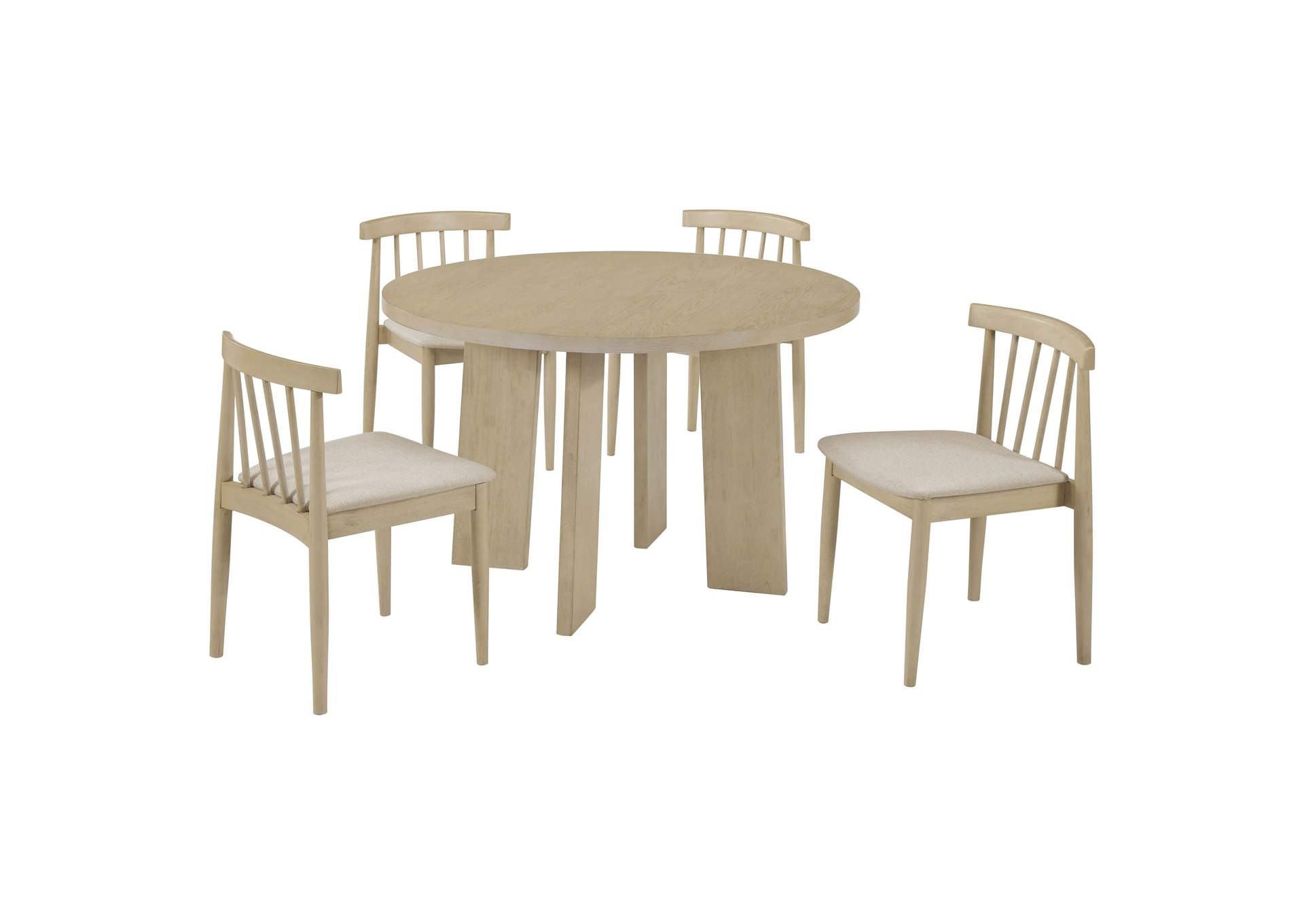 Strouse 5-piece Dining Set Wheat and Natural Oak image 1