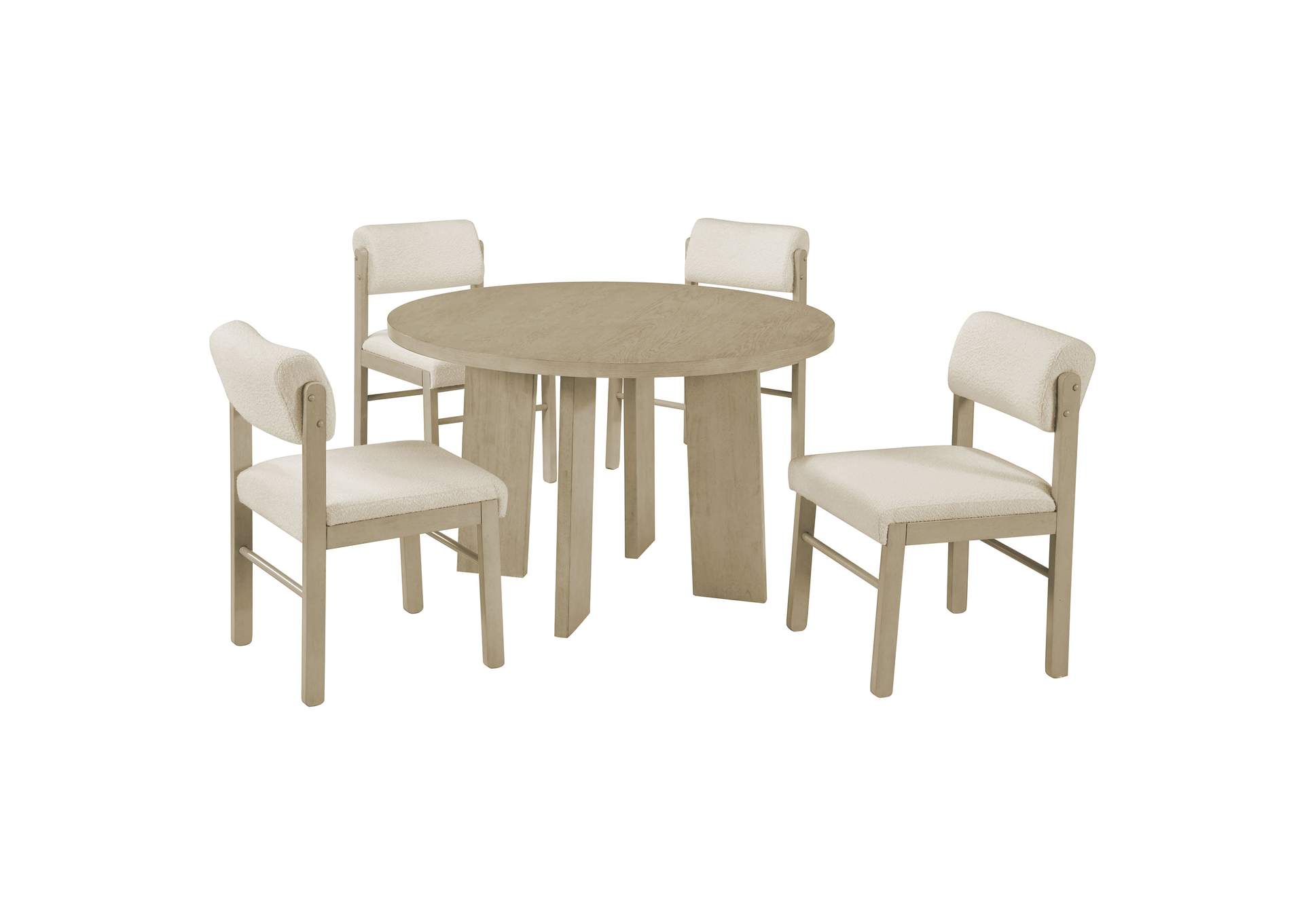 Strouse 5-piece Dining Set Cream and Natural Oak image 1