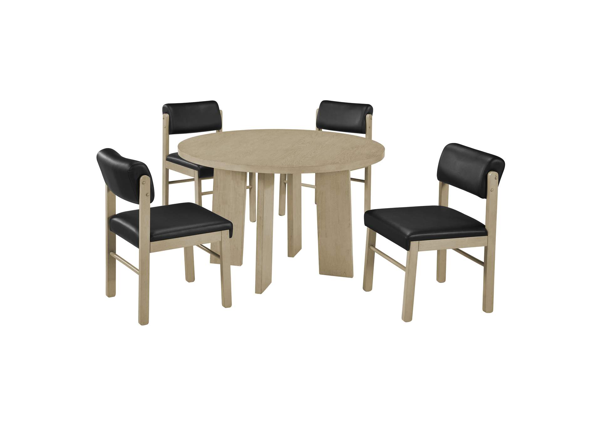 Strouse 5-piece Dining Set Black and Natural Oak image 1