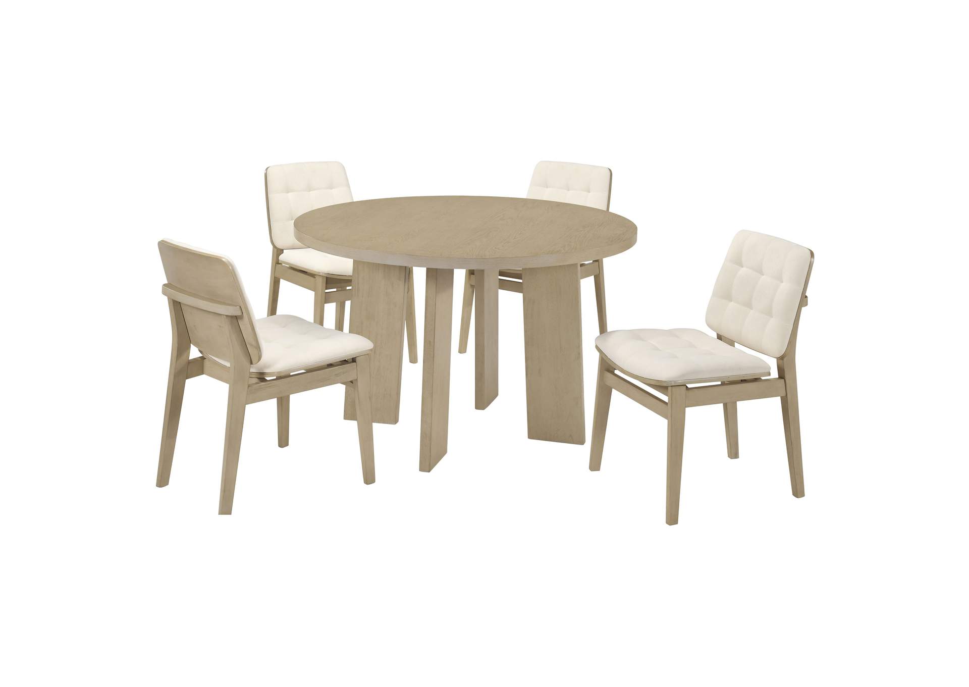 Strouse 5-piece Dining Set Cream and Natural Oak image 1
