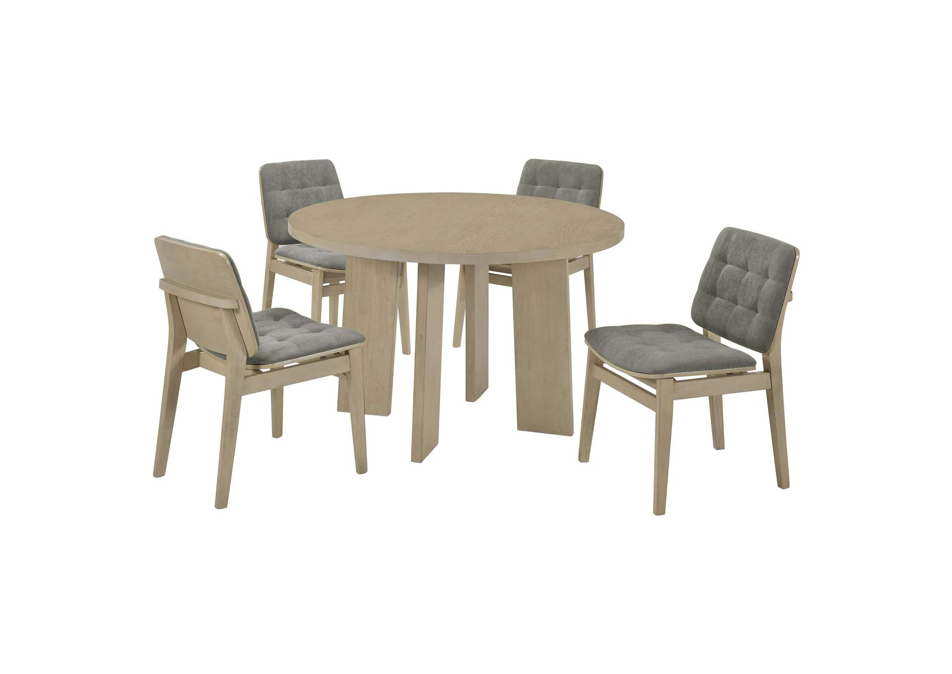 Strouse 5-piece Dining Set Grey and Natural Oak image 1