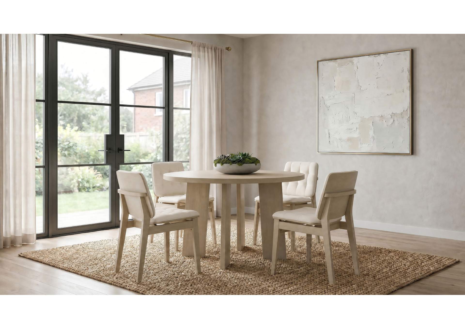 Strouse 47-inch Round Wood Dining Room Table Natural Oak image 12