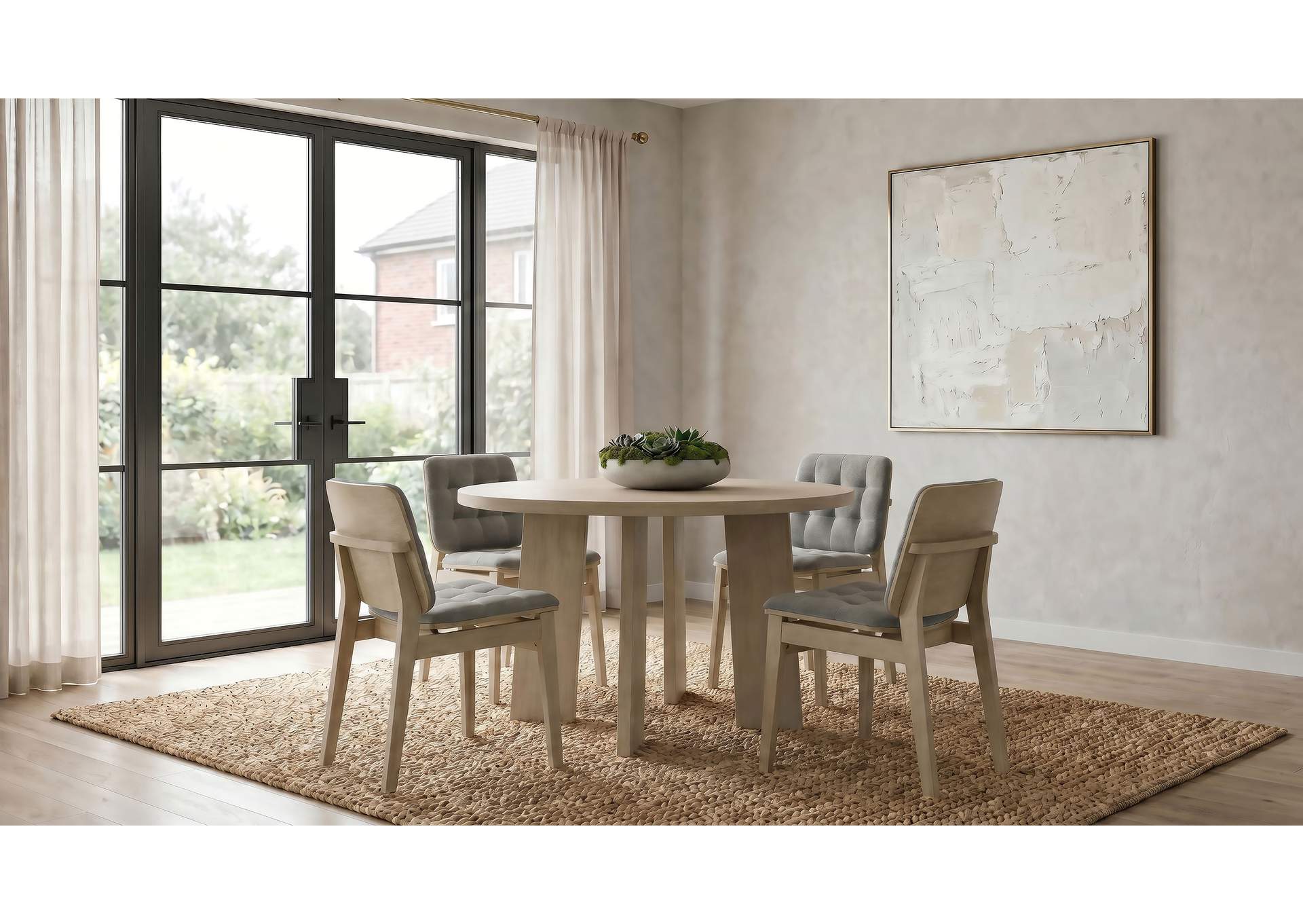 Strouse 47-inch Round Wood Dining Room Table Natural Oak image 14