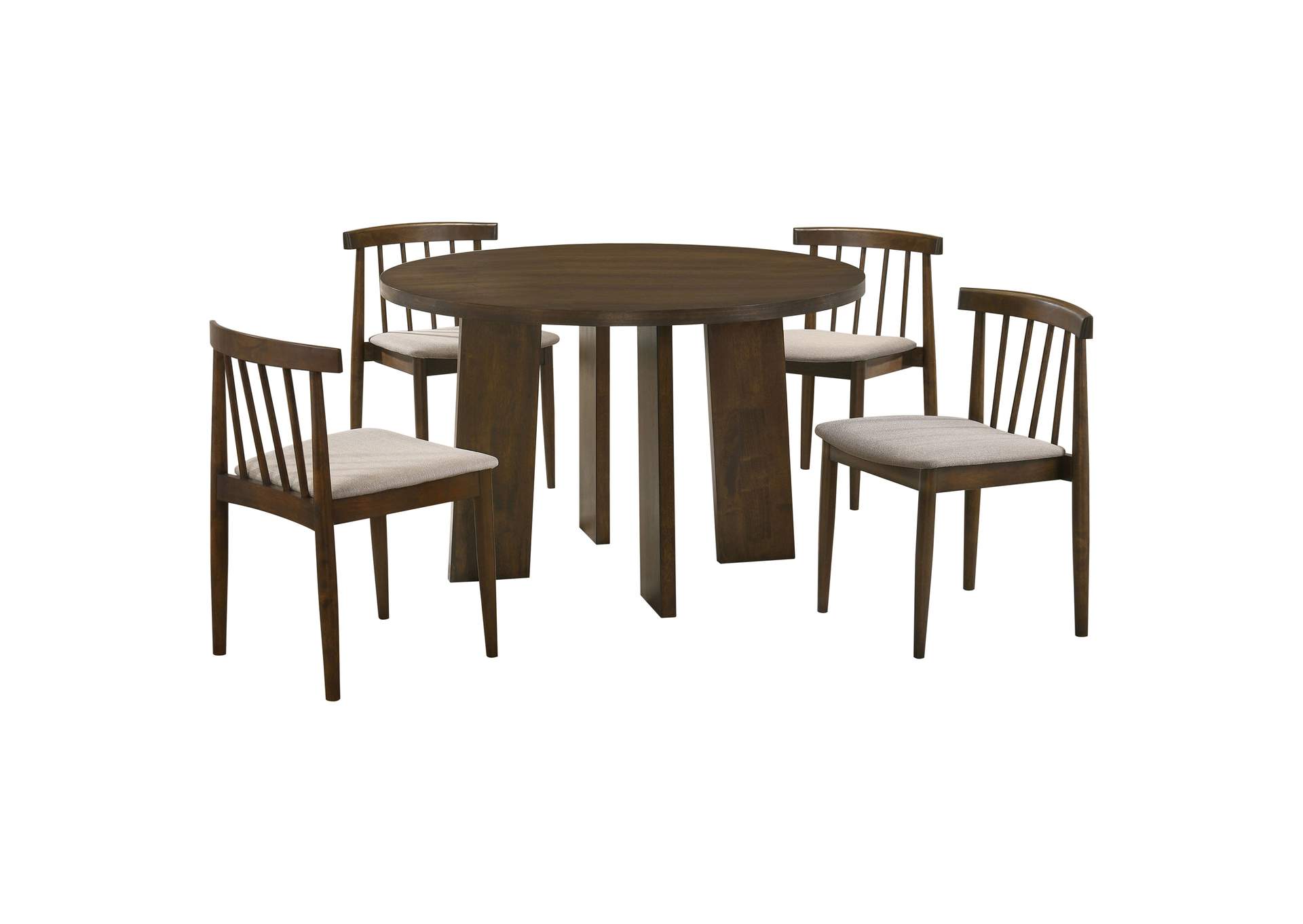 Strouse 5-piece Dining Set Wheat and Walnut image 3