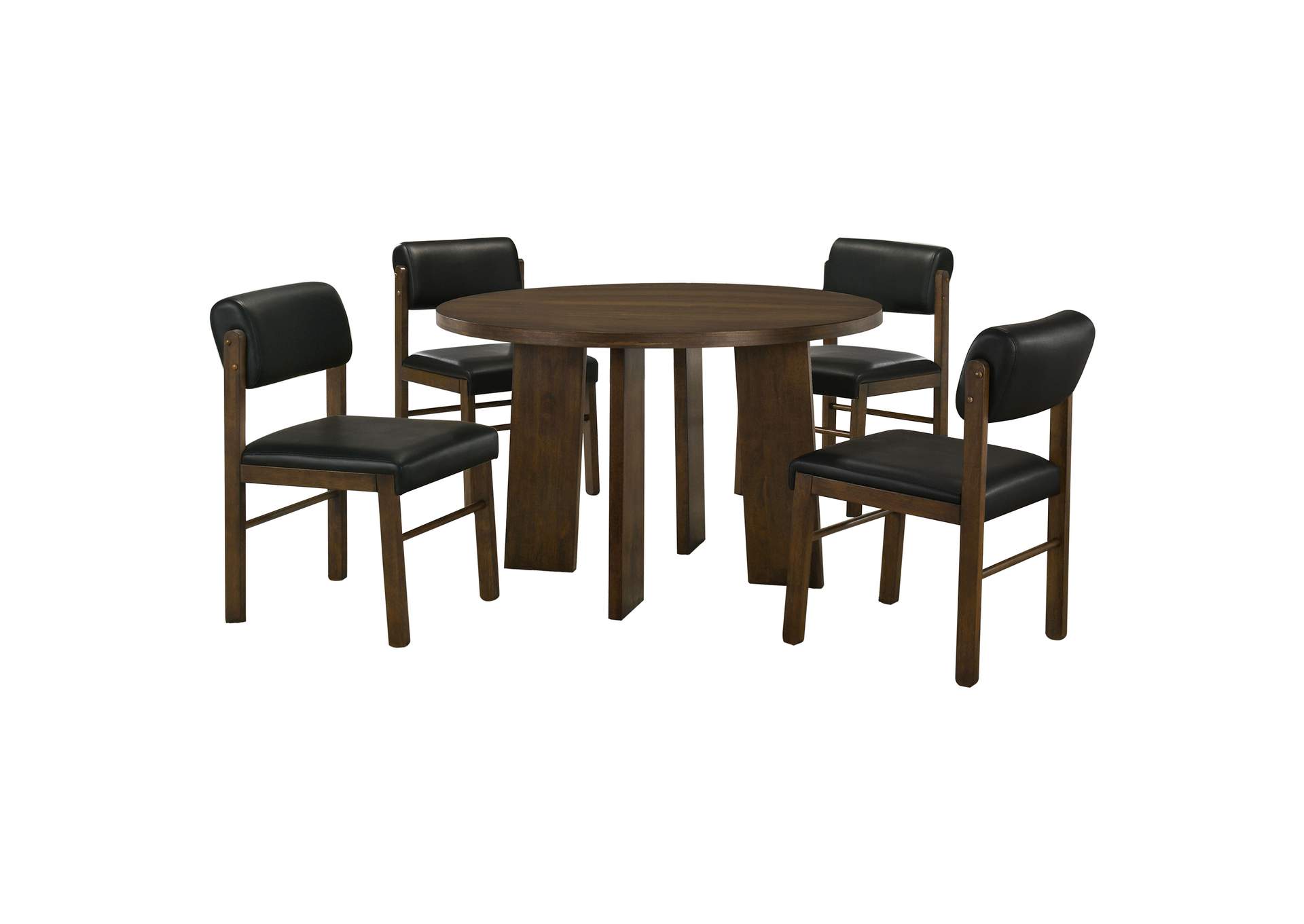 Strouse 5-piece Dining Set Black and Walnut image 3