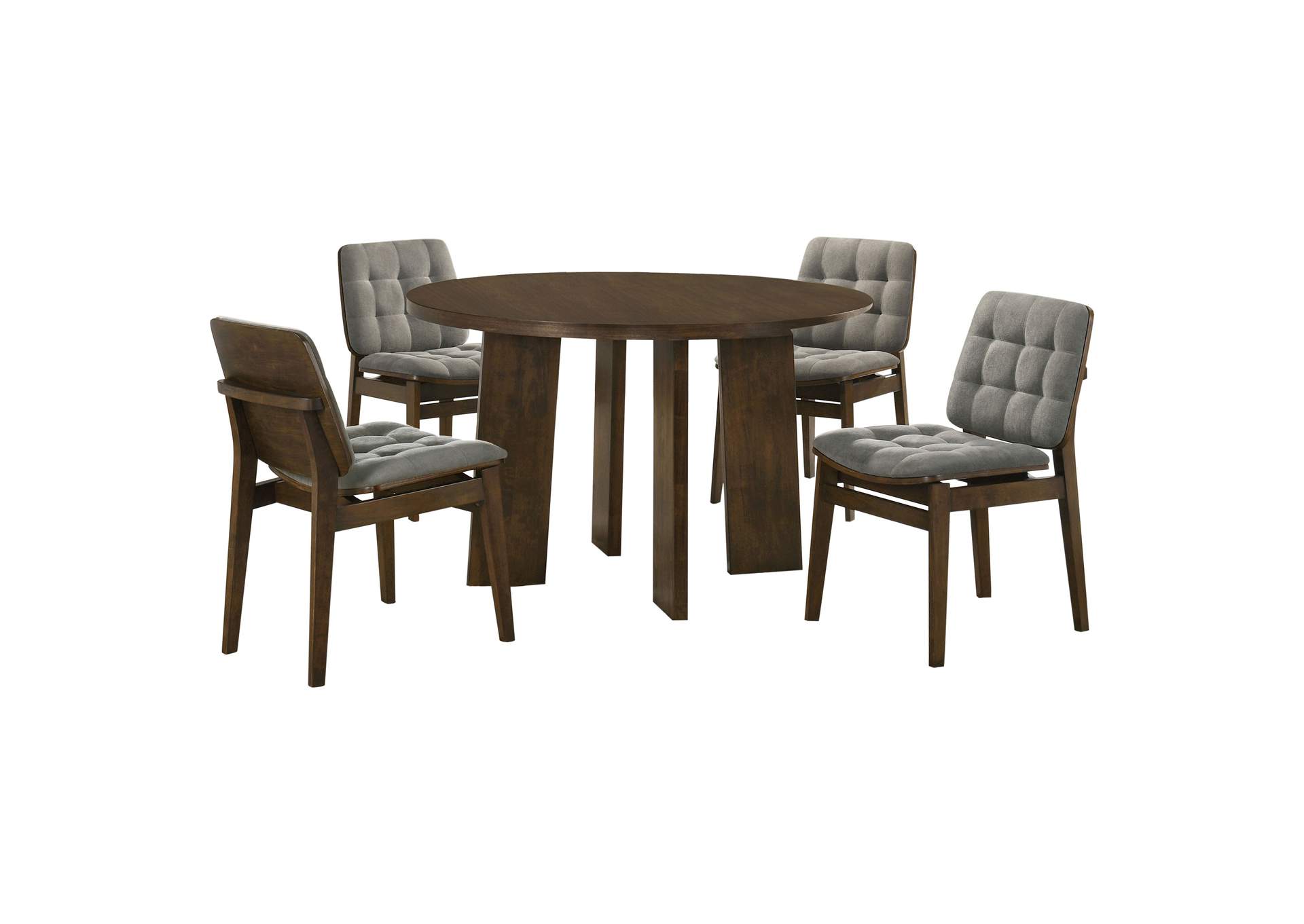 Strouse 5-piece Dining Set Grey and Walnut image 3