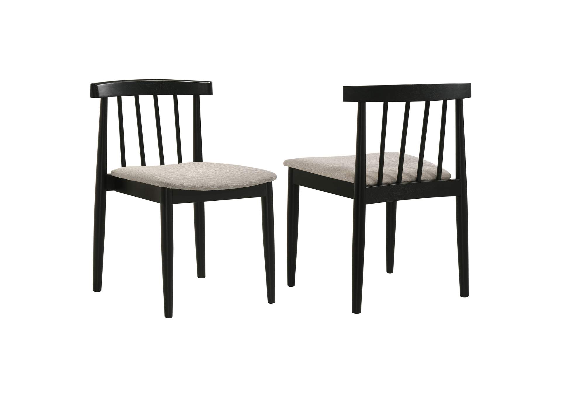 Cullen Dining Side Chair Upholstered Seat Black (Set of 2) image 1