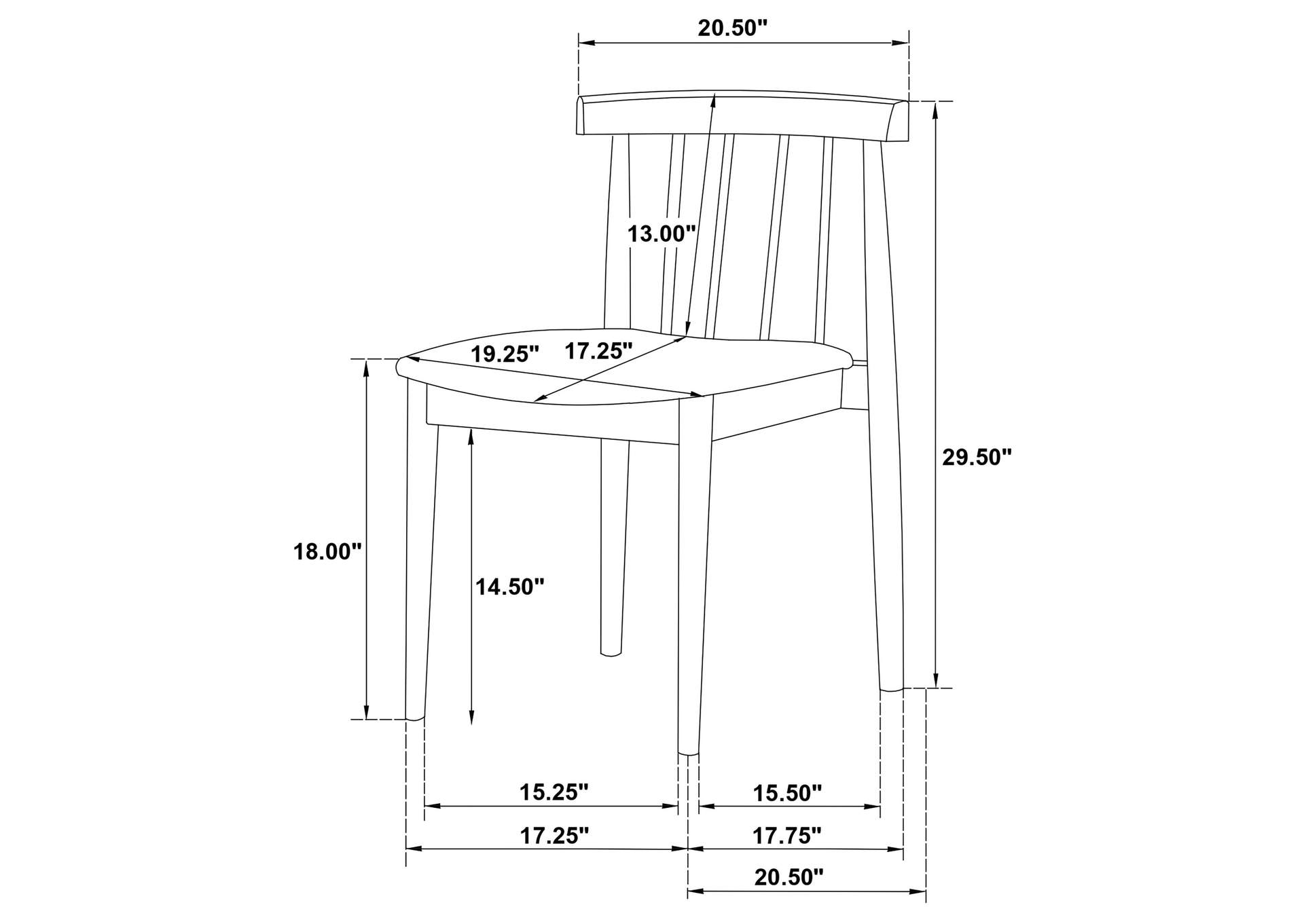 Cullen Dining Side Chair Upholstered Seat Black (Set of 2) image 14