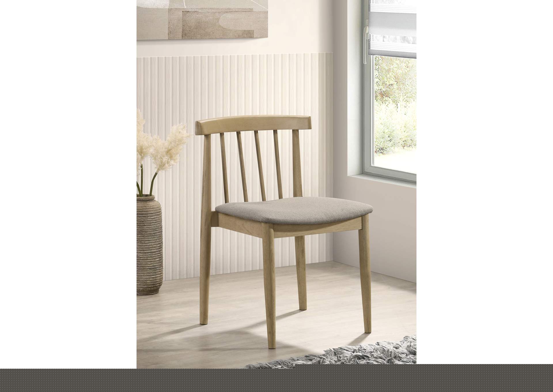 Cullen Dining Side Chair Upholstered Seat Natural Oak (Set of 2) image 3