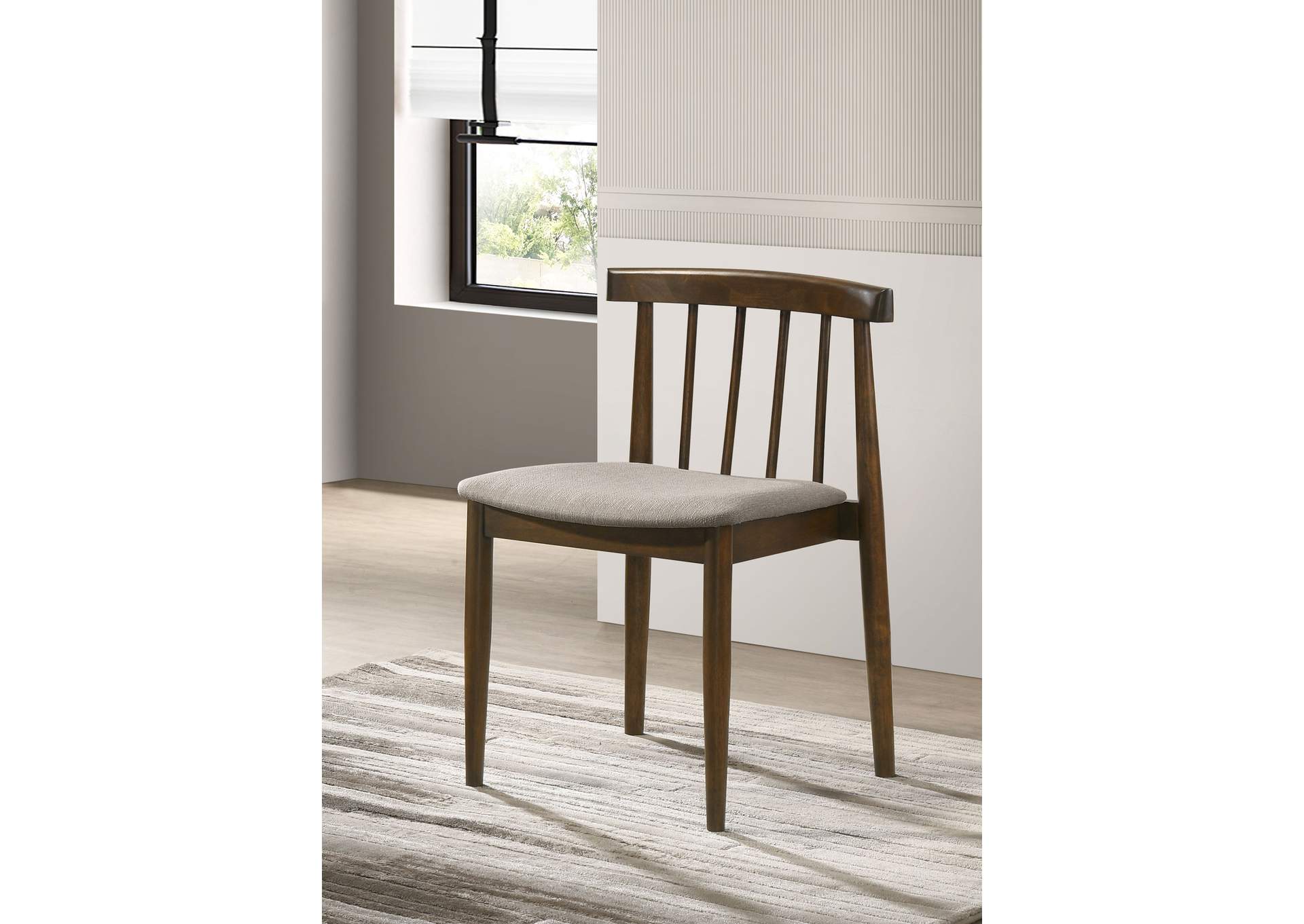 Cullen Dining Side Chair Upholstered Seat Dark Walnut (Set of 2) image 3