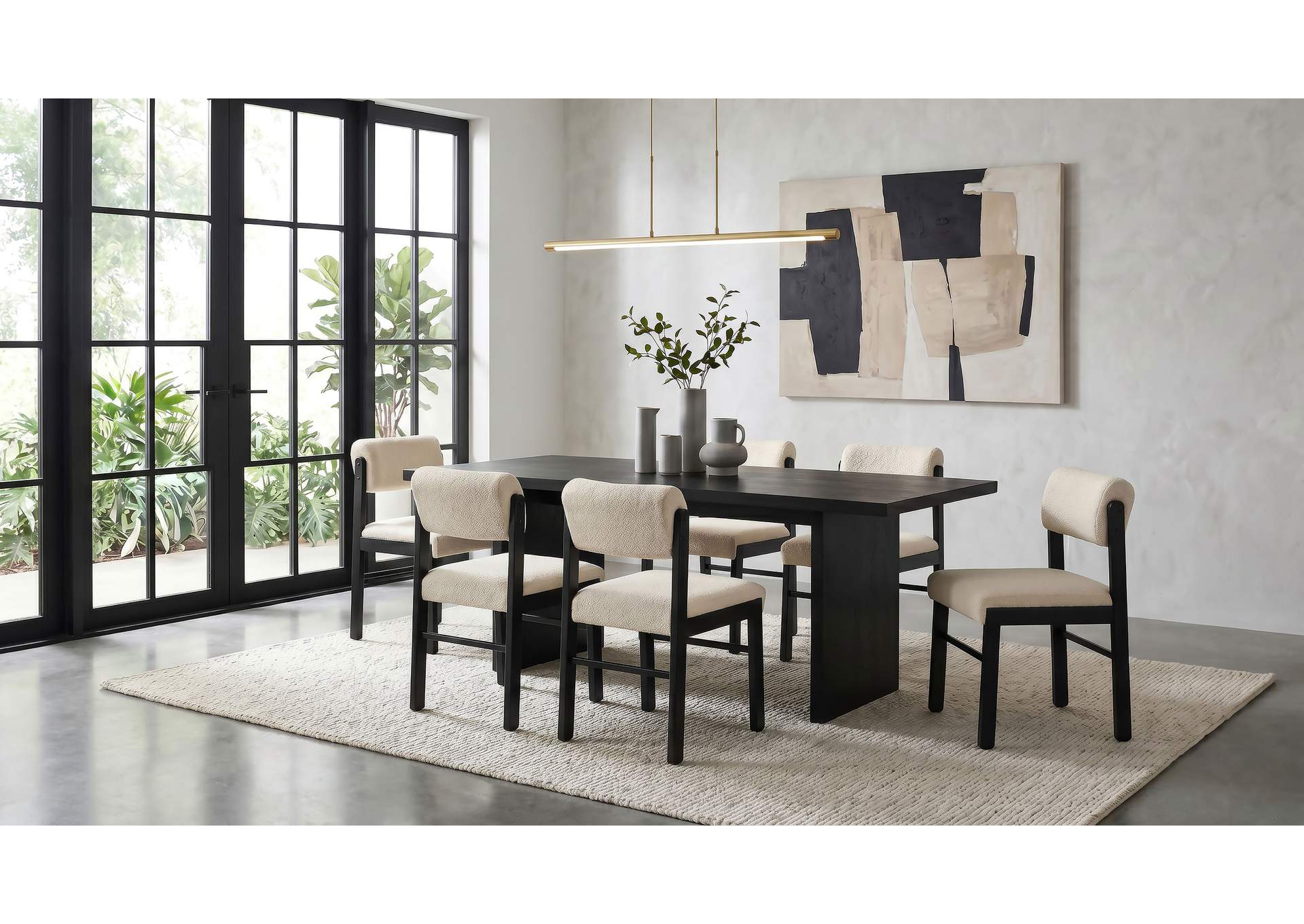 Decker 7-piece 82-inch Rectangular Dining Set Cream and Black image 1