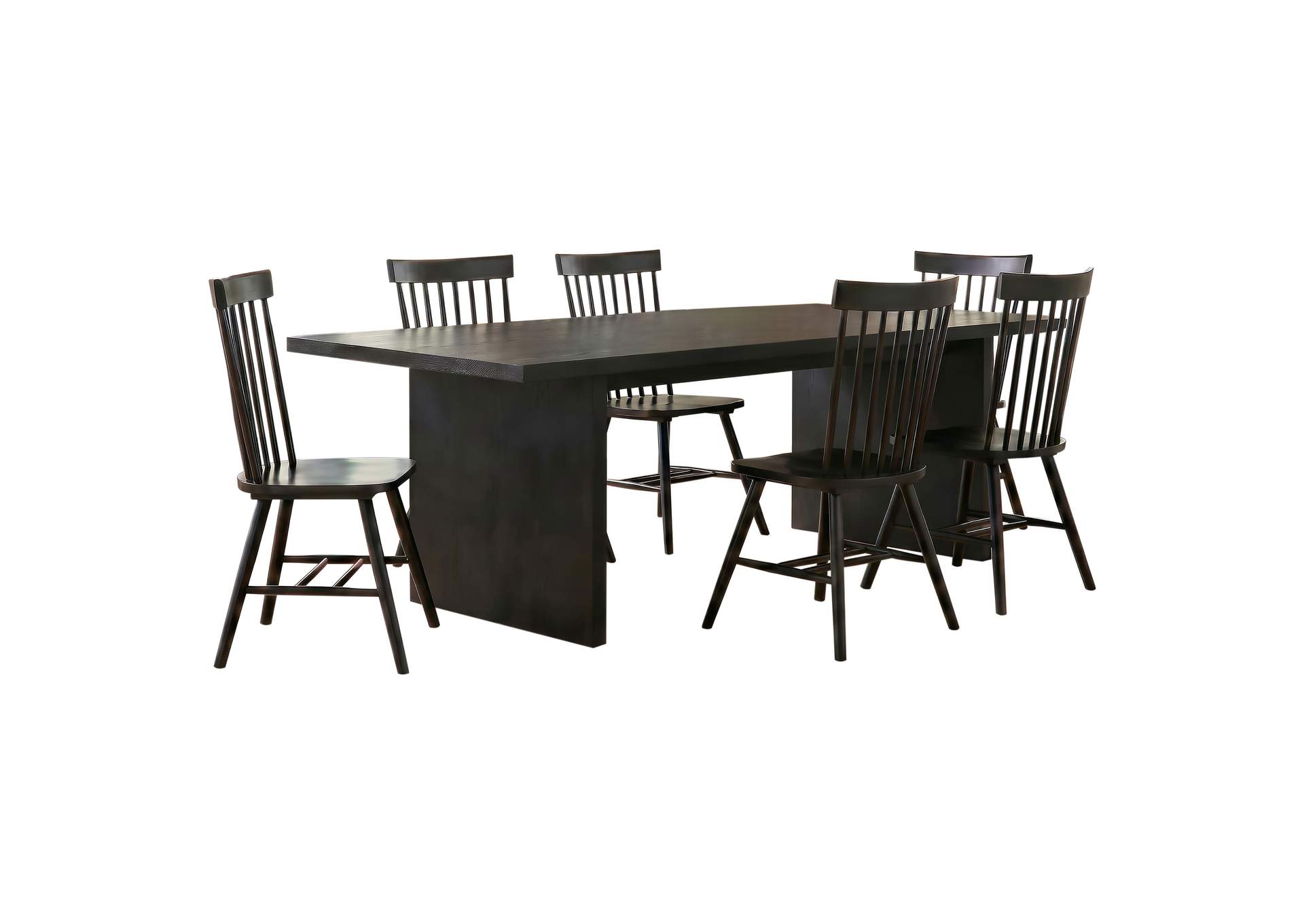 Decker 7-piece 82-inch Rectangular Dining Set Black image 5