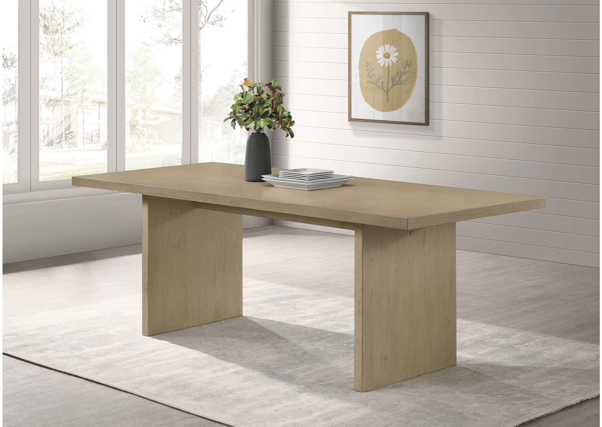 Decker 82-inch Rectangular Wood Dining Table Natural Oak image 3