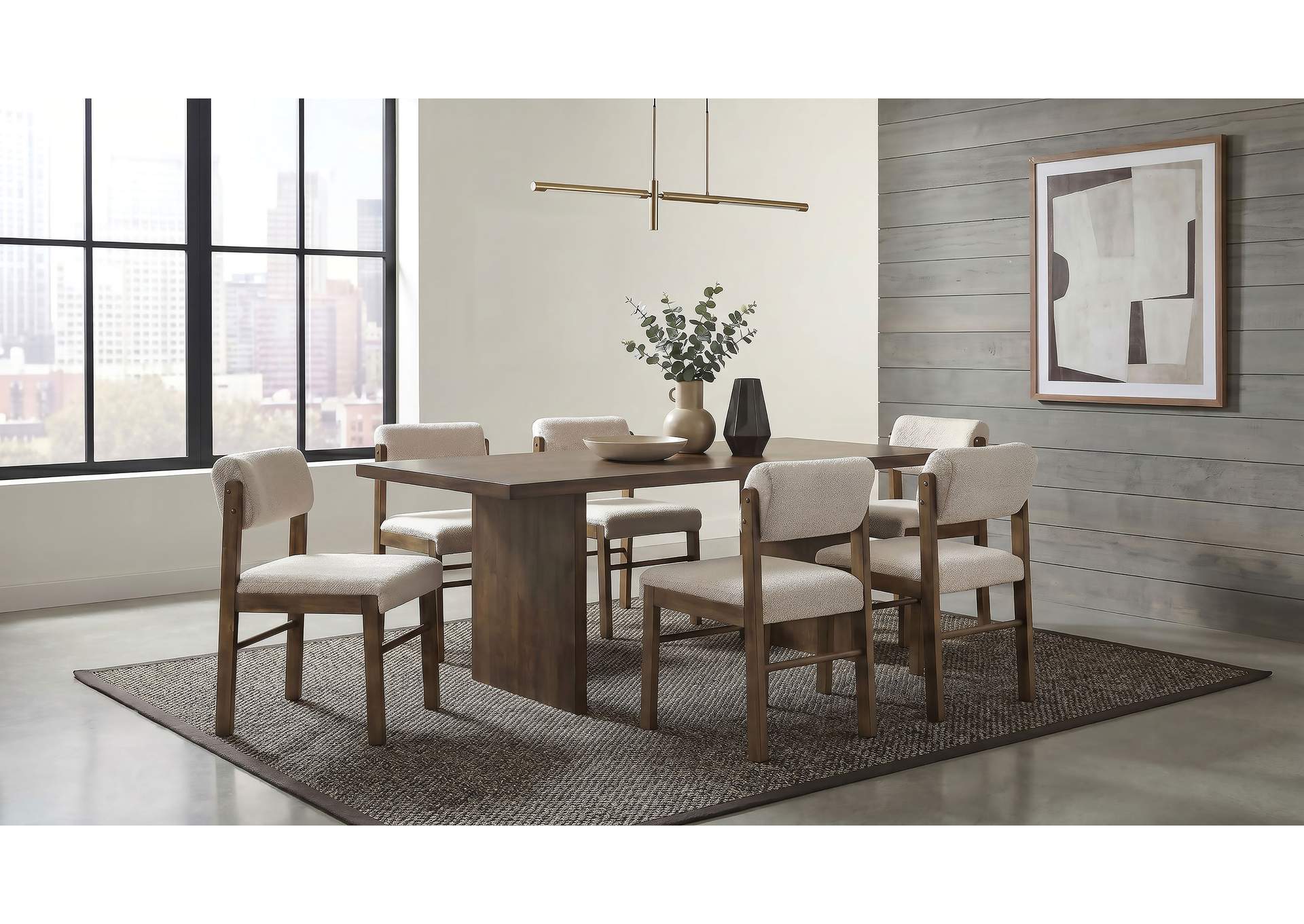 Decker 7-piece 82-inch Rectangular Dining Set Cream and Walnut image 1