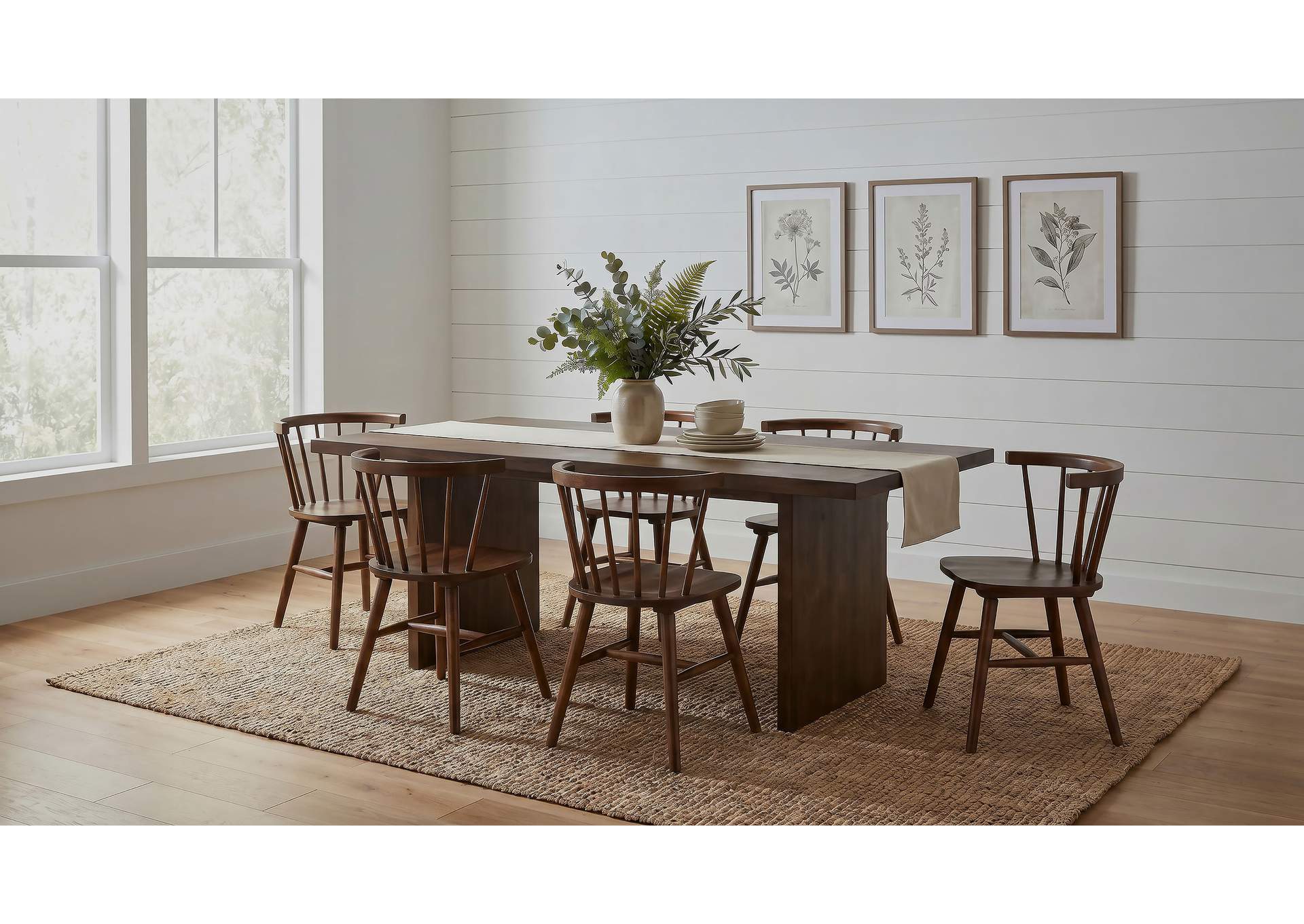 Decker 7-piece 82-inch Rectangular Dining Set Walnut image 1