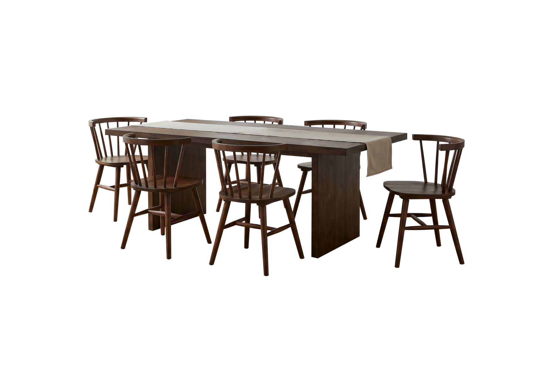 Decker 7-piece 82-inch Rectangular Dining Set Walnut image 5