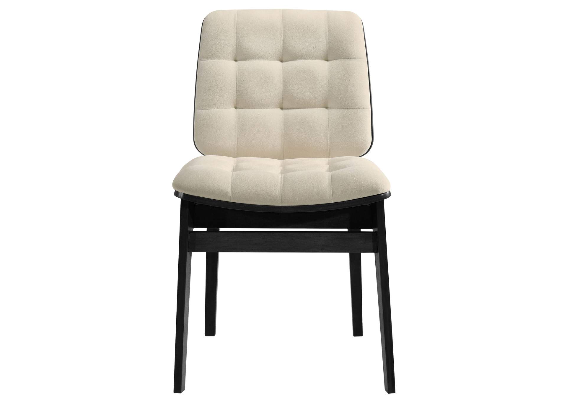Redbridge Velvet Upholstered Side Chair Cream and Black (Set of 2) image 4