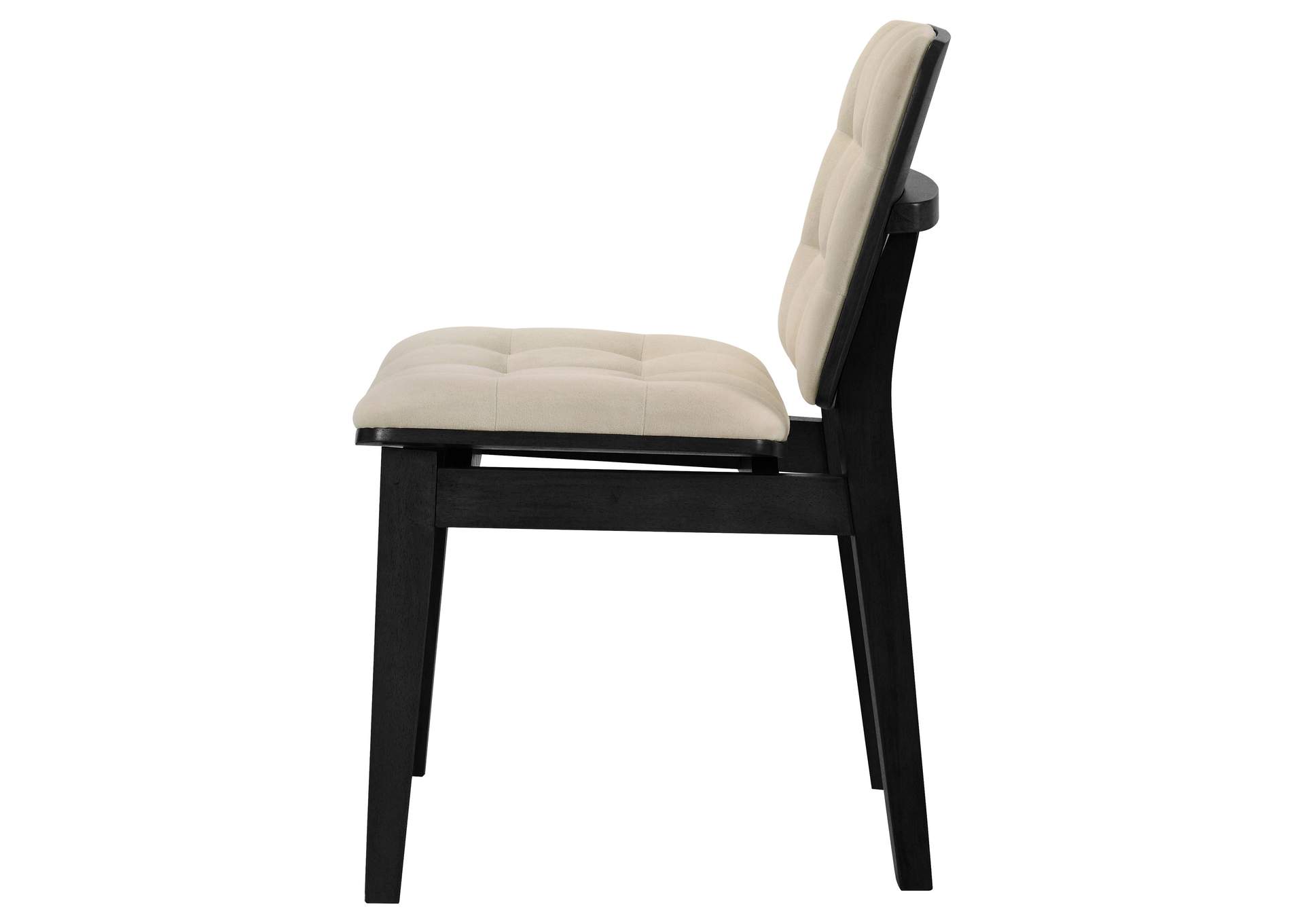 Redbridge Velvet Upholstered Side Chair Cream and Black (Set of 2) image 6