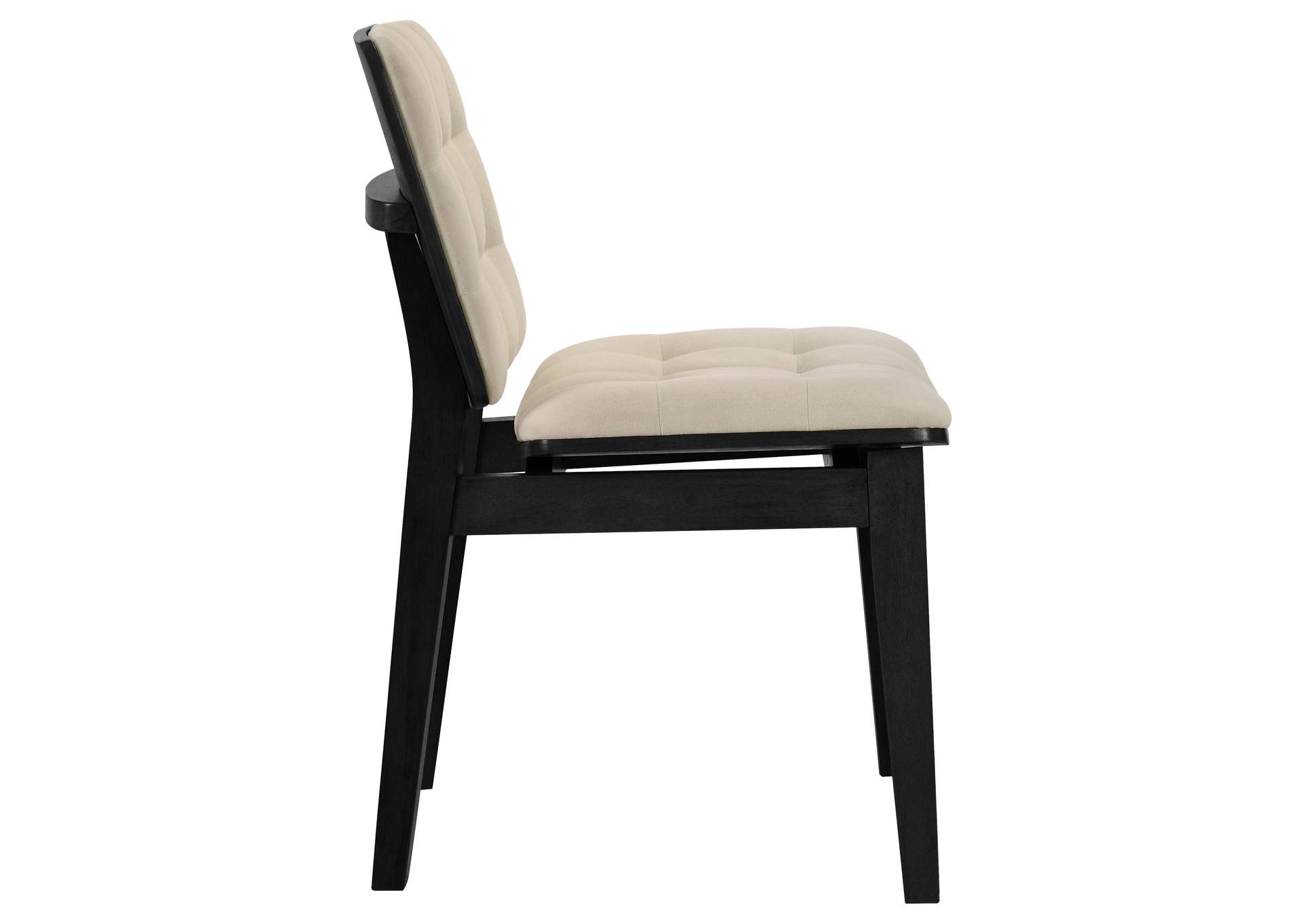 Redbridge Velvet Upholstered Side Chair Cream and Black (Set of 2) image 9