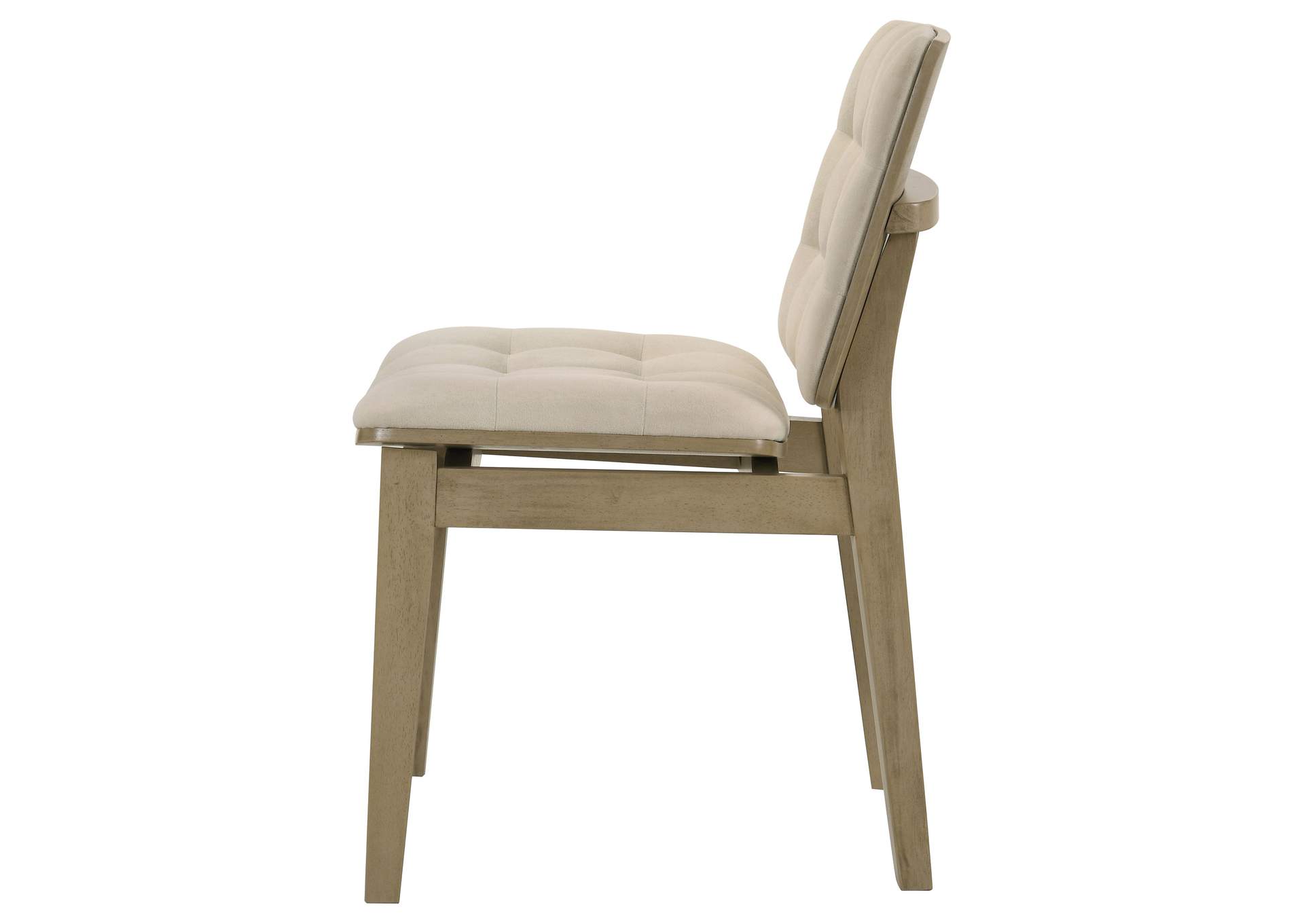 Redbridge Velvet Upholstered Side Chair Cream and Natural Oak (Set of 2) image 7