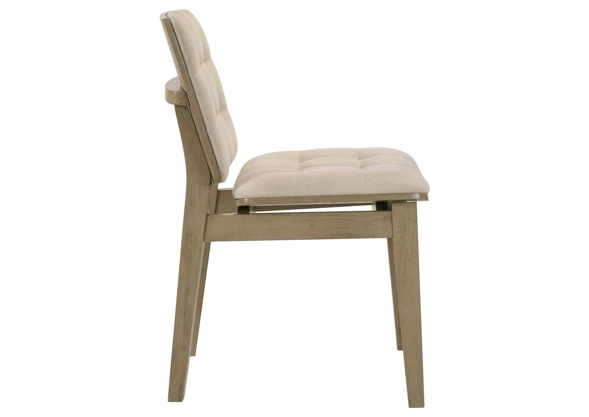 Redbridge Velvet Upholstered Side Chair Cream and Natural Oak (Set of 2) image 10