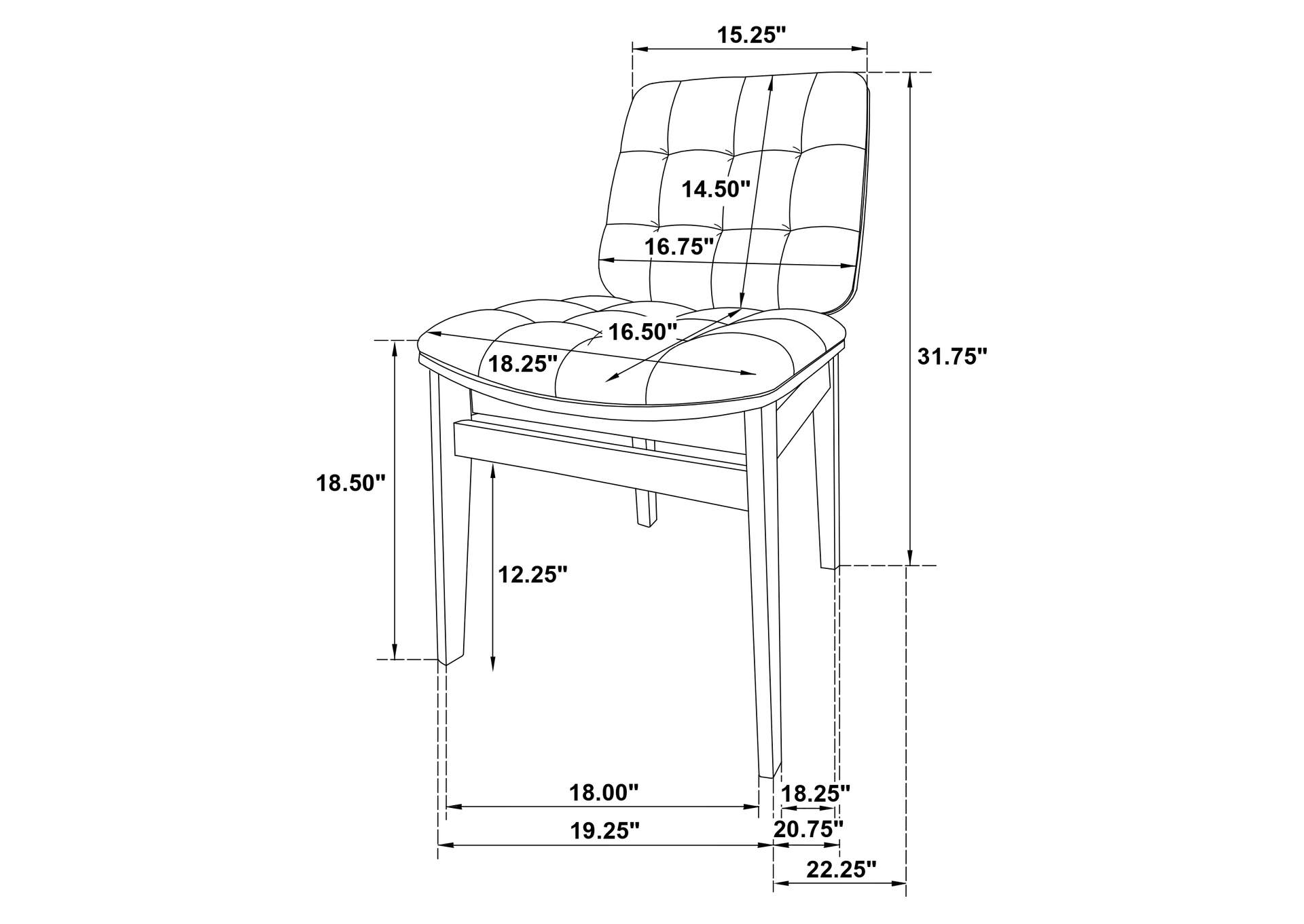 Redbridge Velvet Upholstered Side Chair Cream and Natural Oak (Set of 2) image 14