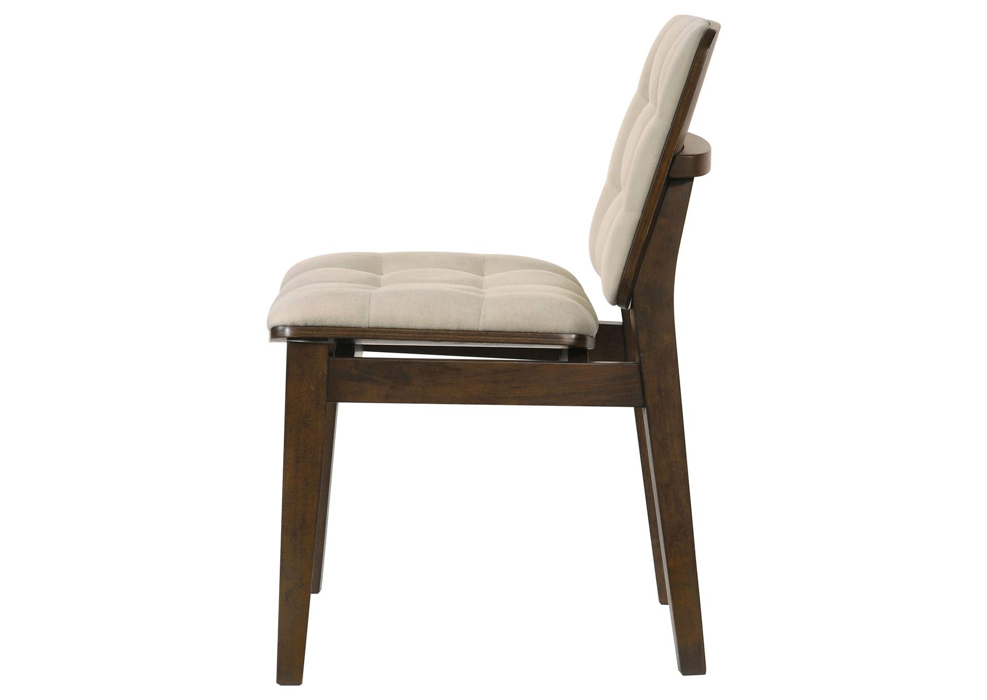 Redbridge Velvet Upholstered Side Chair Cream and Walnut (Set of 2) image 6