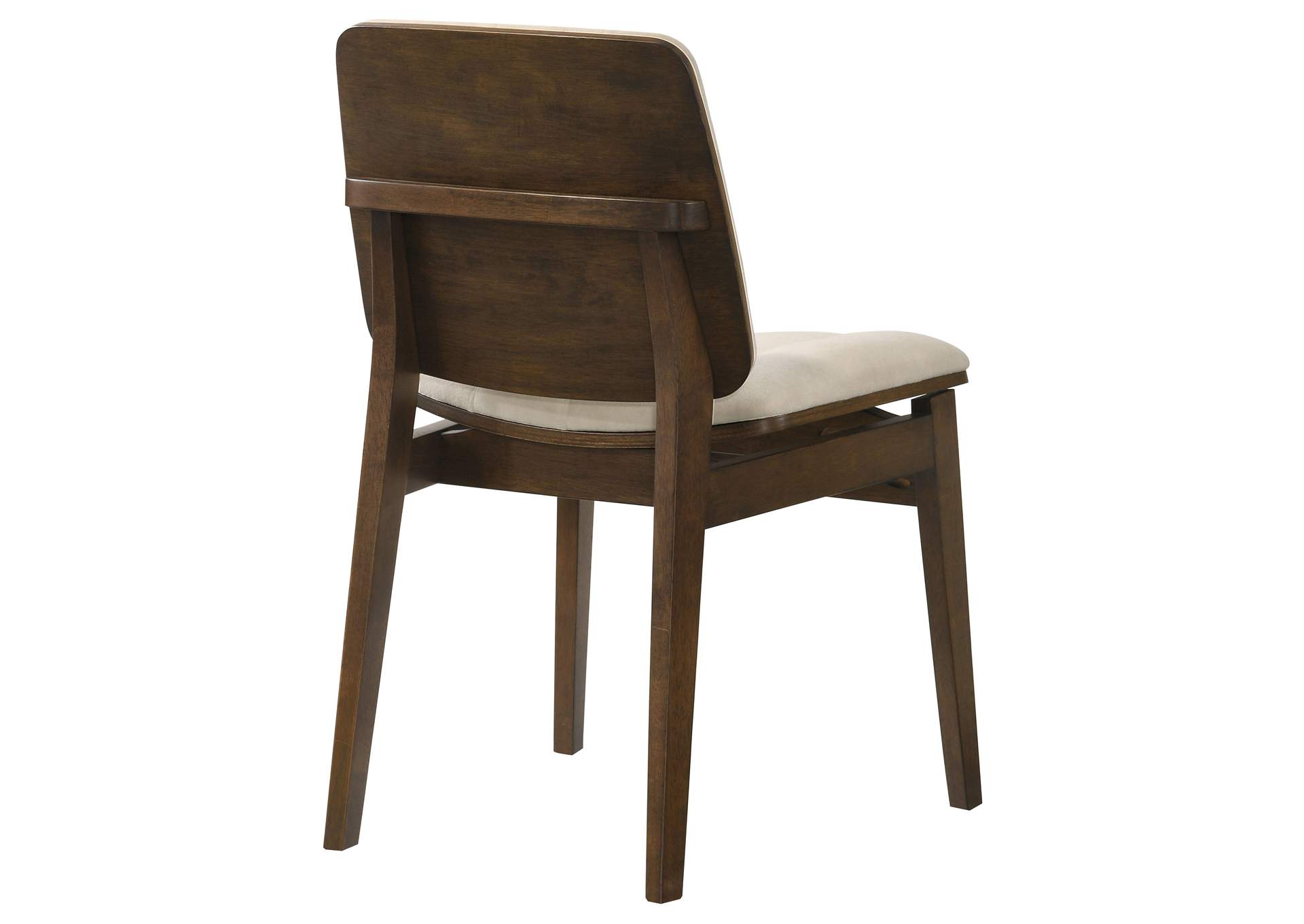 Redbridge Velvet Upholstered Side Chair Cream and Walnut (Set of 2) image 8