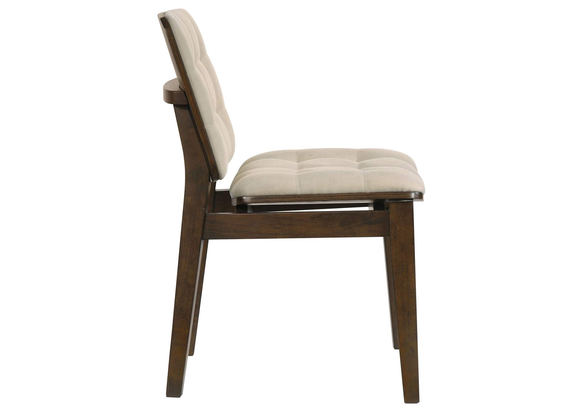 Redbridge Velvet Upholstered Side Chair Cream and Walnut (Set of 2) image 9