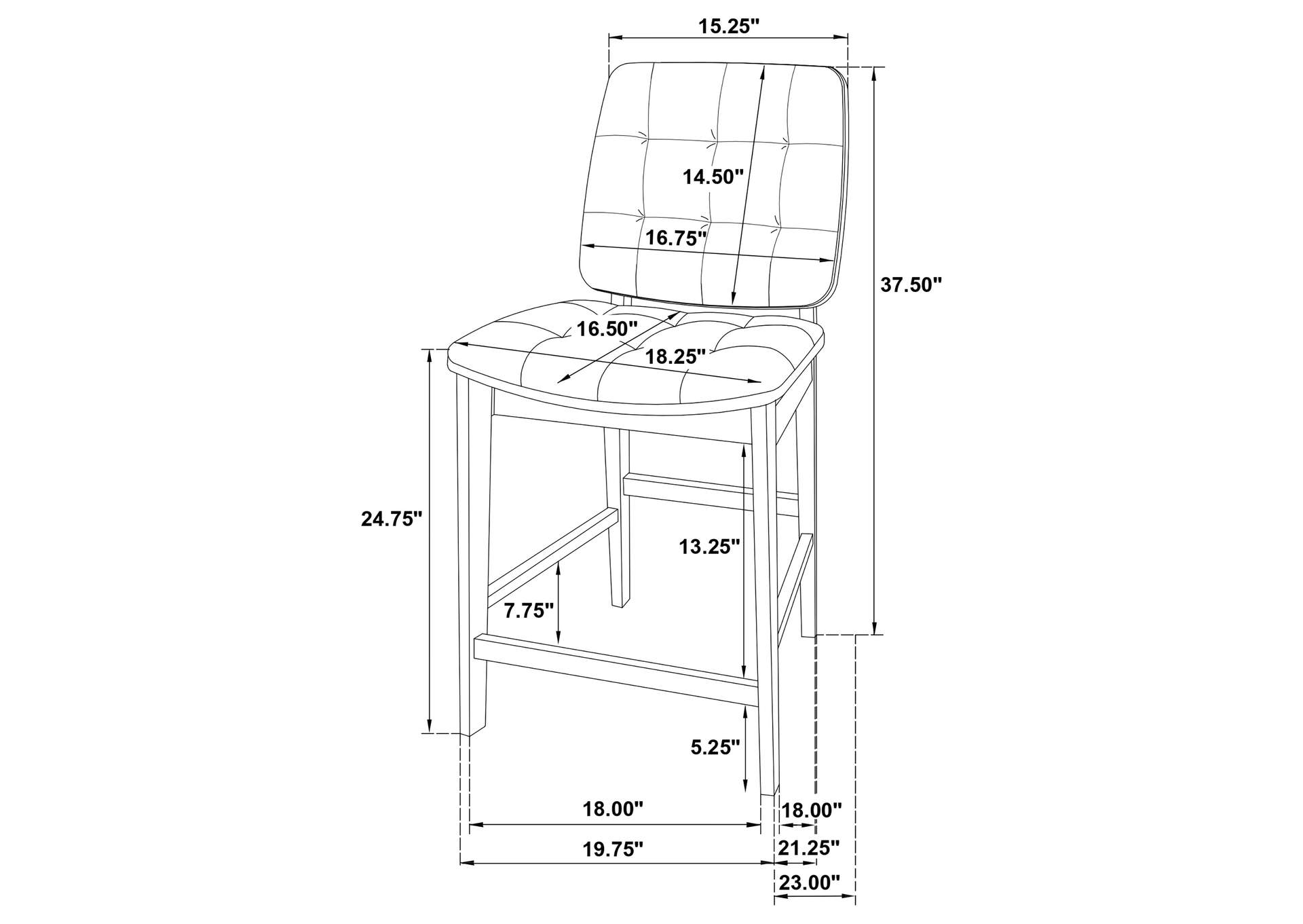Decker 7-piece 70-inch Rectangular Counter Height Dining Set Cream and Black image 15