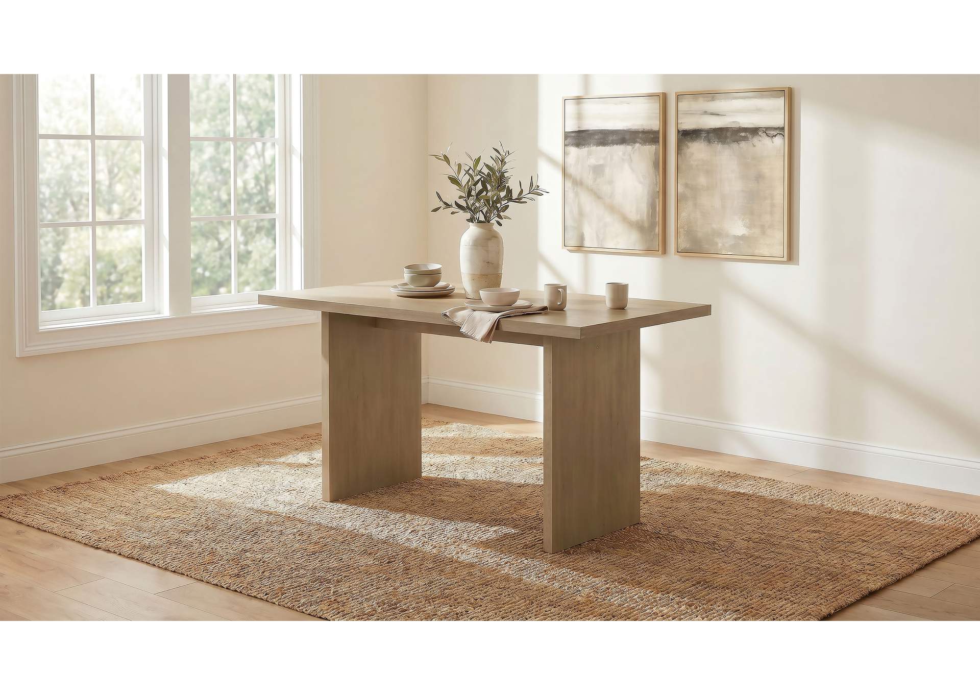 Decker 70-inch Rectangular Wood Counter Height Dining Table Natural Oak image 3