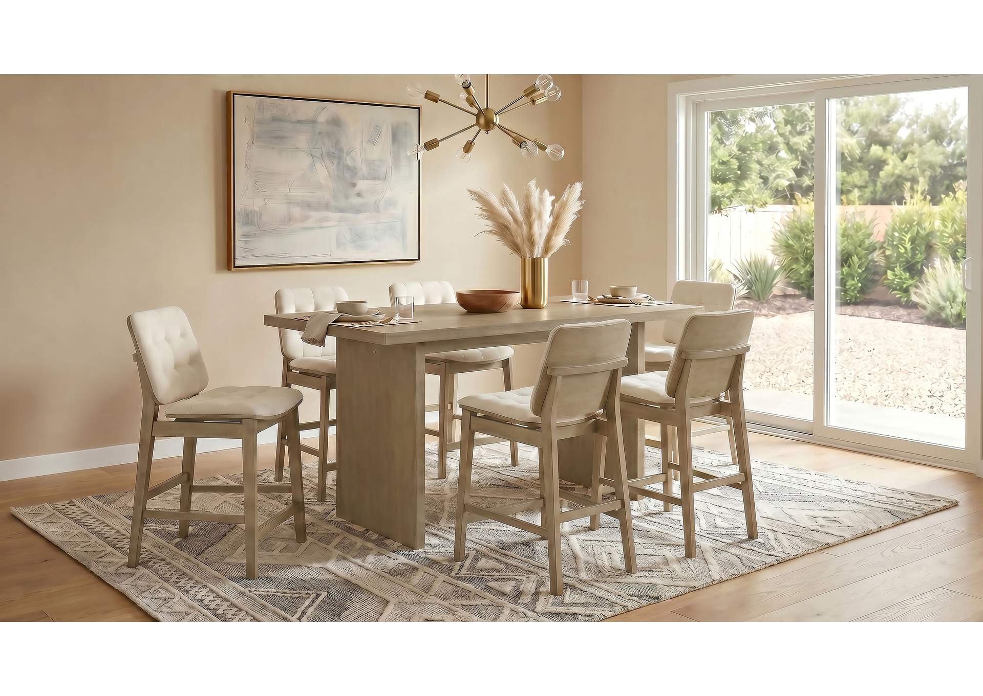 Decker 70-inch Rectangular Wood Counter Height Dining Table Natural Oak image 14