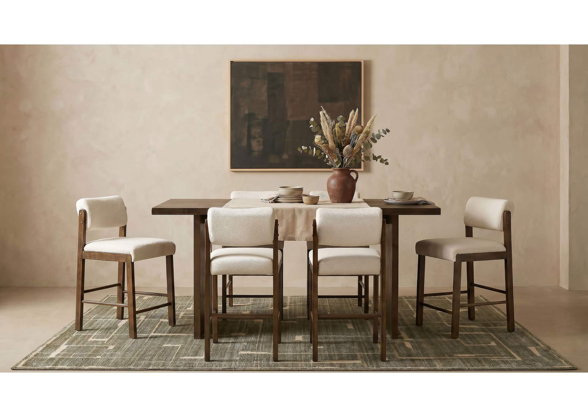 Decker 7-piece 70-inch Counter Height Dining Set Cream and Walnut image 1
