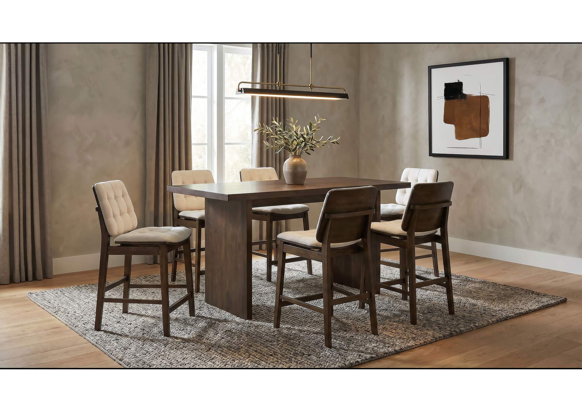 Decker 70-inch Rectangular Wood Counter Height Dining Table Dark Walnut image 14