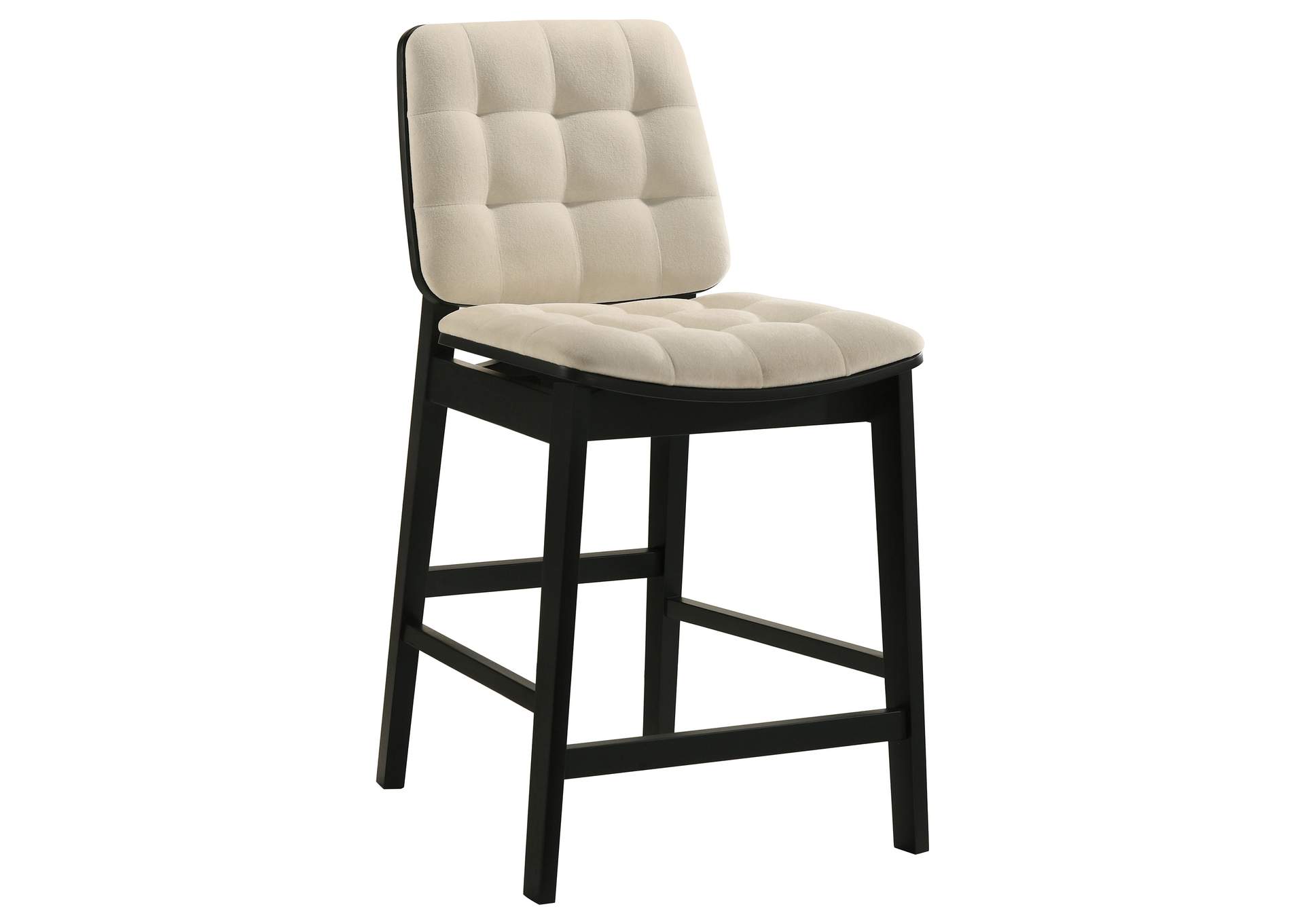 Redbridge Velvet Upholstered Counter Chair Cream and Black (Set of 2) image 3