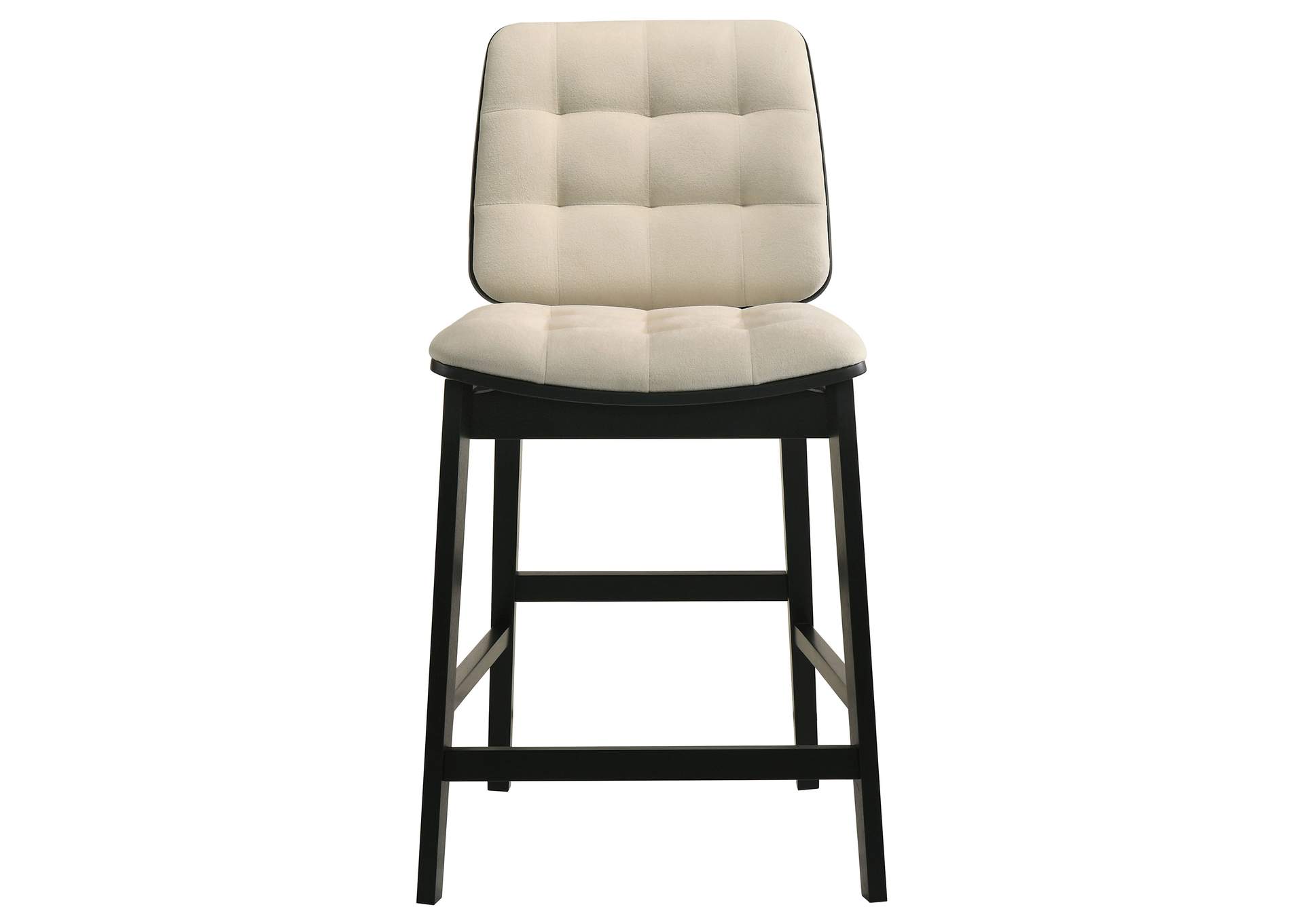 Redbridge Velvet Upholstered Counter Chair Cream and Black (Set of 2) image 4