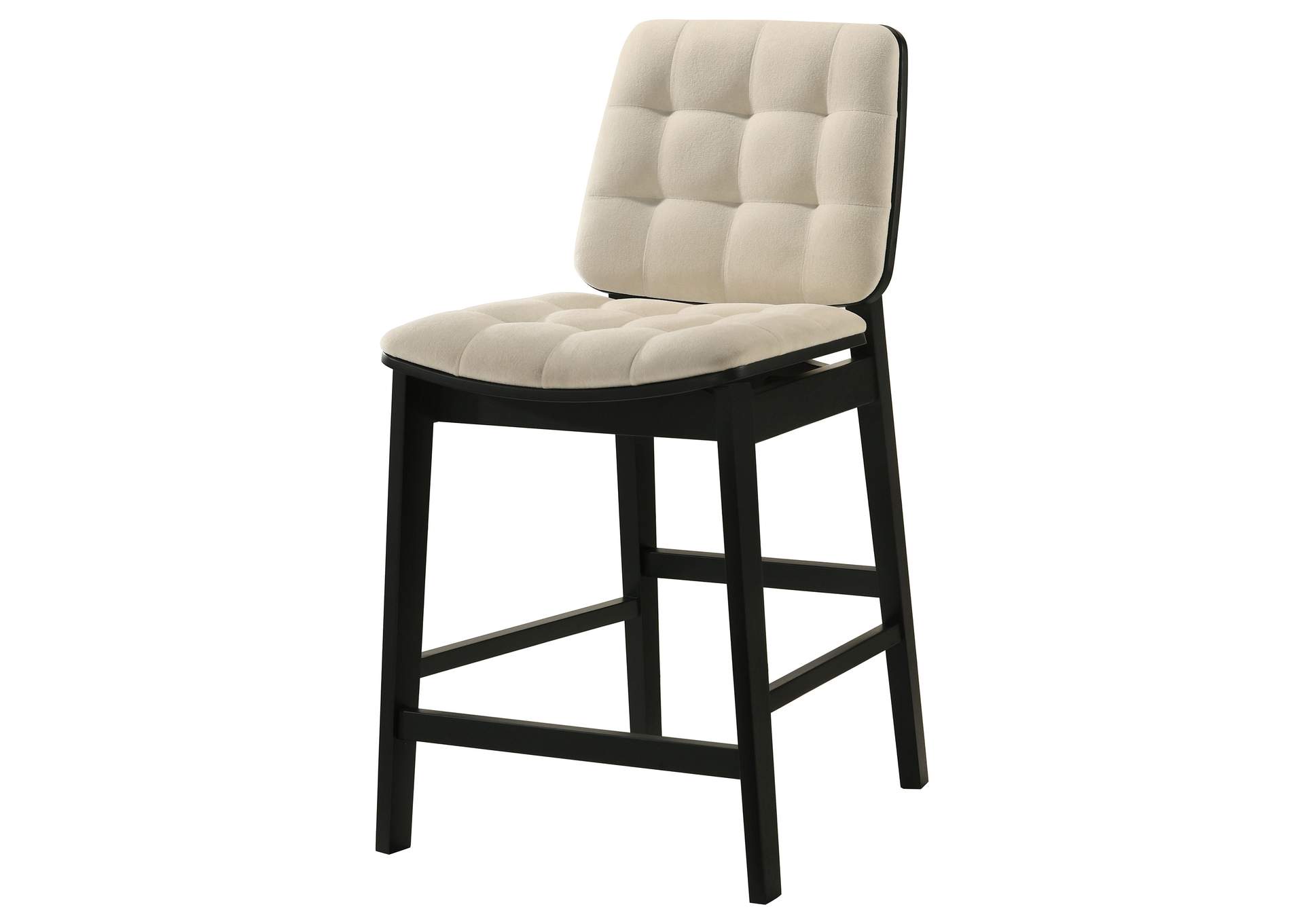 Redbridge Velvet Upholstered Counter Chair Cream and Black (Set of 2) image 5