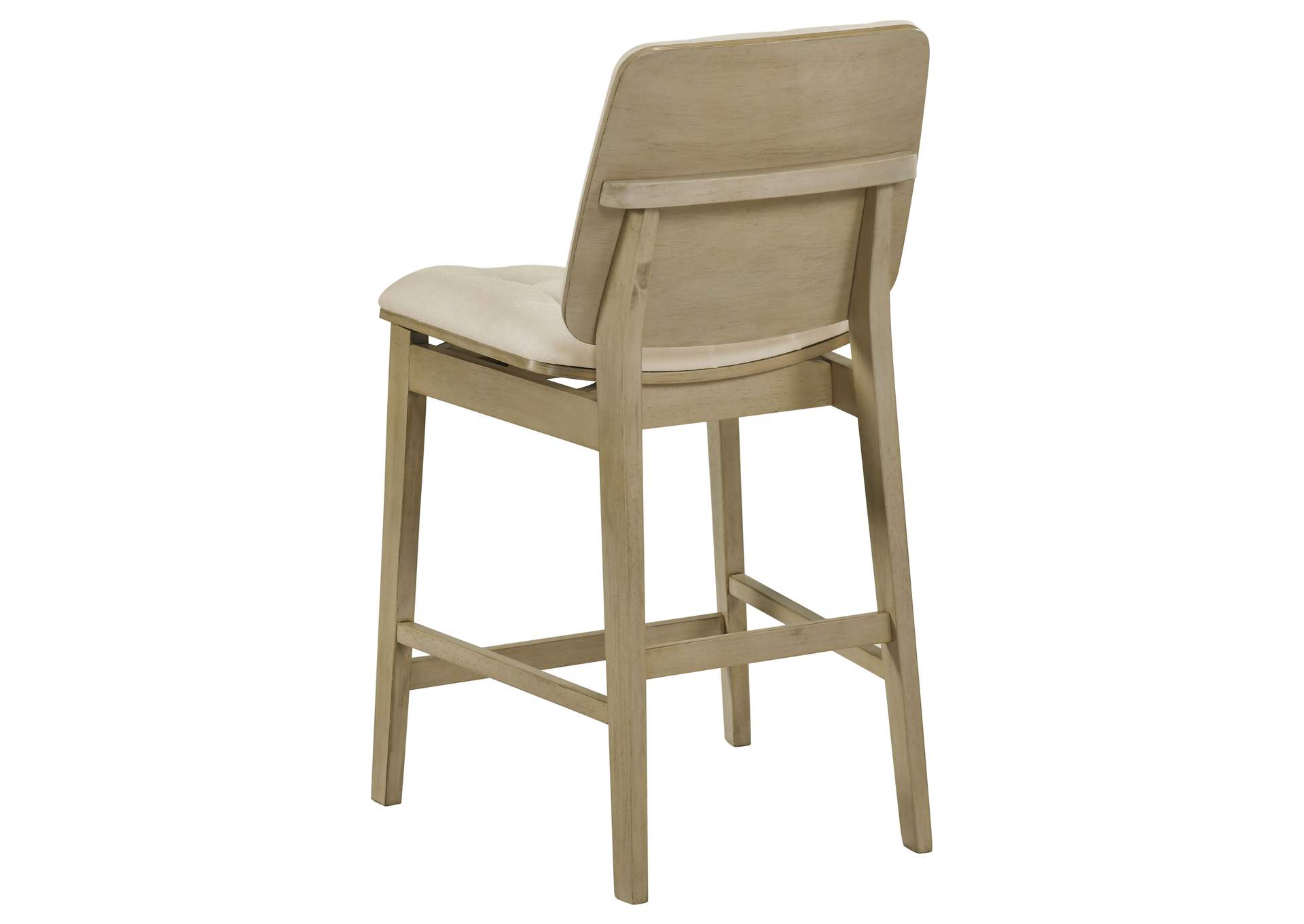Redbridge Velvet Upholstered Counter Chair Cream and Natural Oak (Set of 2) image 7