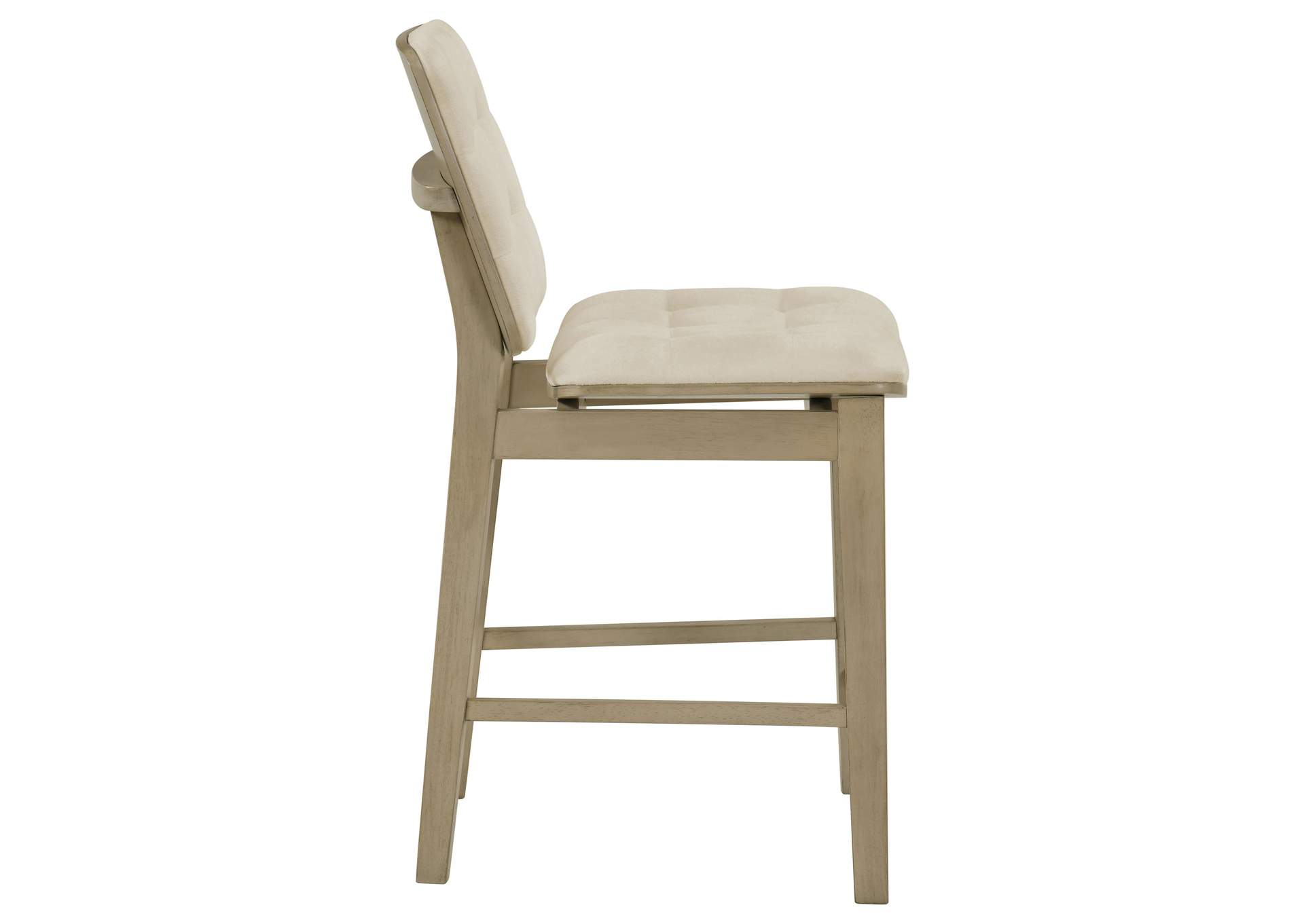 Redbridge Velvet Upholstered Counter Chair Cream and Natural Oak (Set of 2) image 9