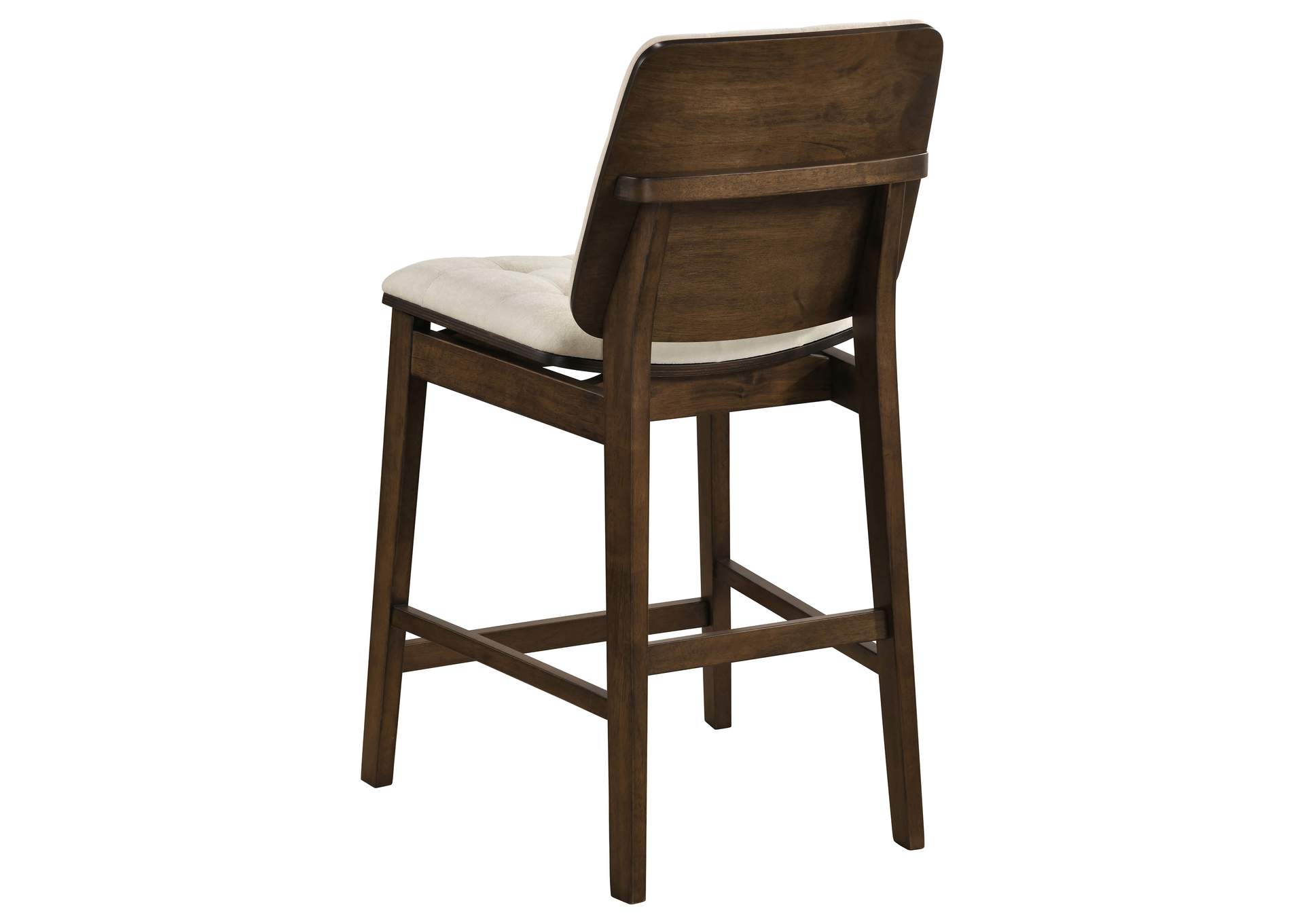 Redbridge Velvet Upholstered Counter Chair Cream and Walnut (Set of 2) image 7