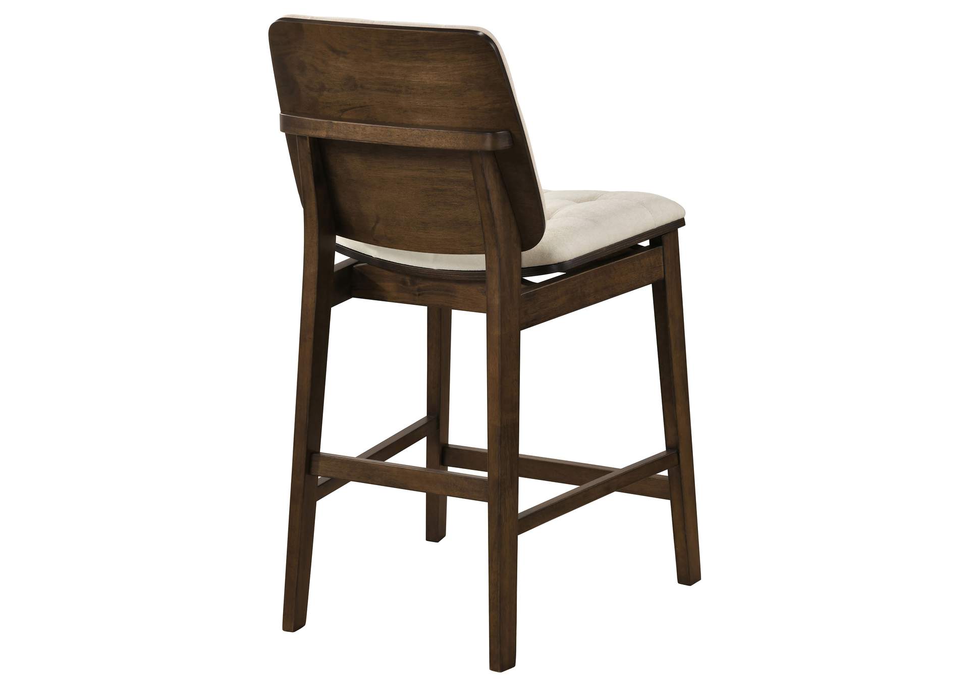 Redbridge Velvet Upholstered Counter Chair Cream and Walnut (Set of 2) image 8