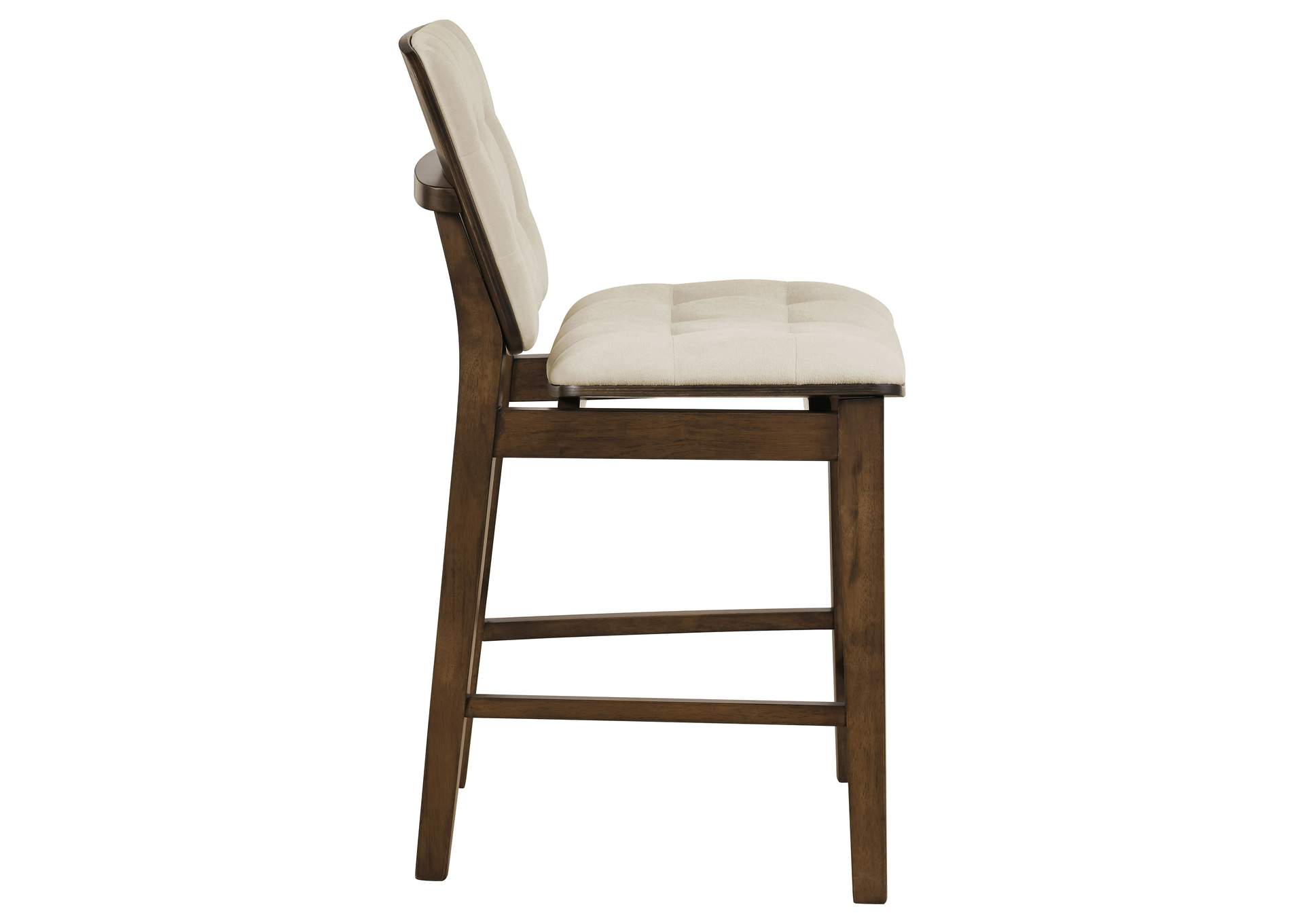 Redbridge Velvet Upholstered Counter Chair Cream and Walnut (Set of 2) image 9