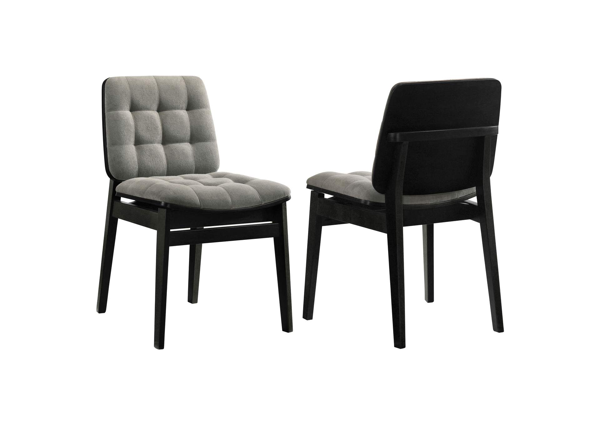 Redbridge Velvet Upholstered Side Chair Grey and Black (Set of 2) image 1