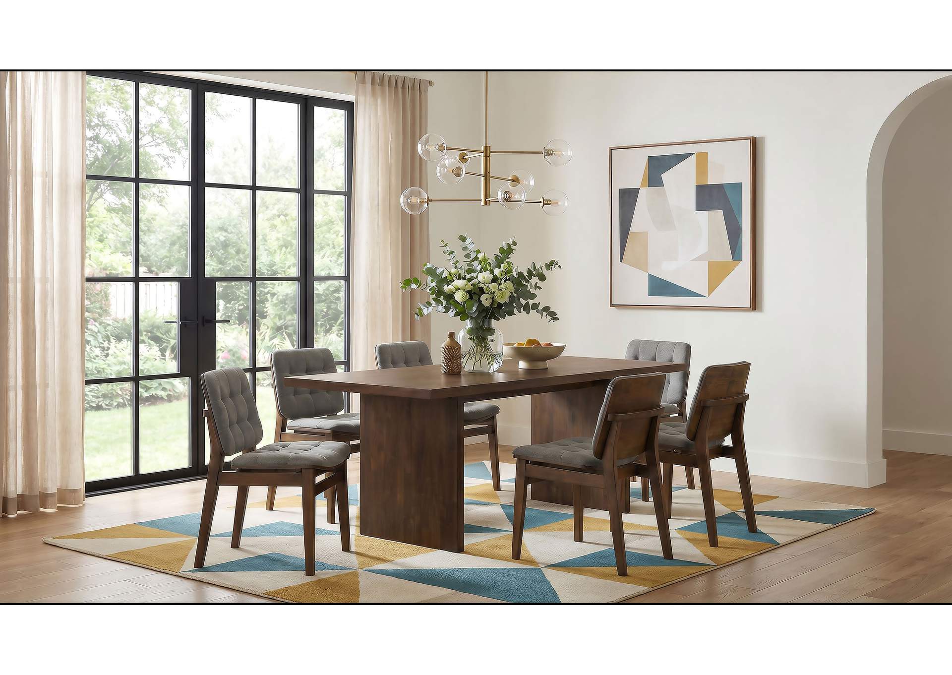 Redbridge Velvet Upholstered Side Chair Grey and Walnut (Set of 2) image 17