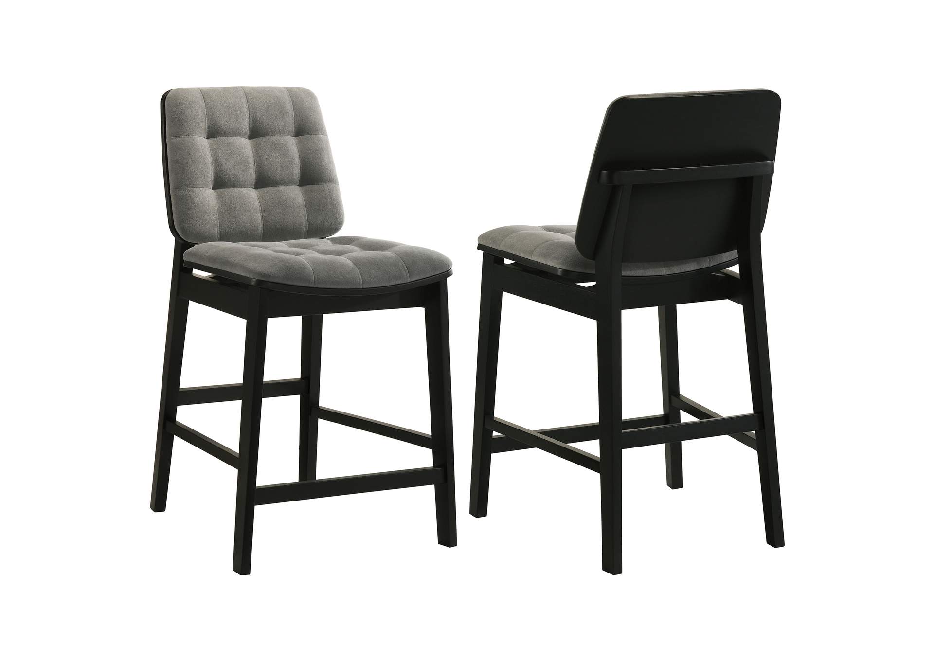 Redbridge Velvet Upholstered Counter Chair Grey and Black (Set of 2) image 1