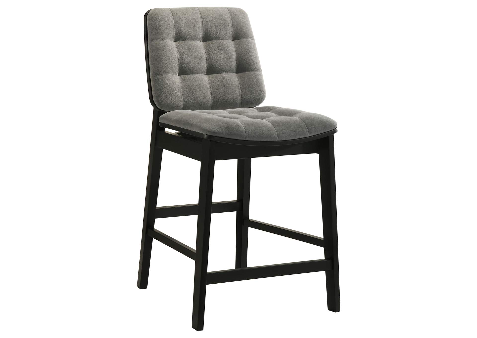 Redbridge Velvet Upholstered Counter Chair Grey and Black (Set of 2) image 4