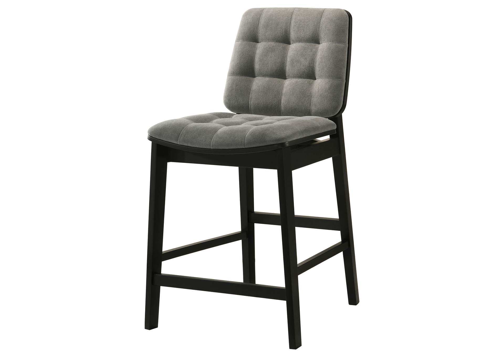 Redbridge Velvet Upholstered Counter Chair Grey and Black (Set of 2) image 6