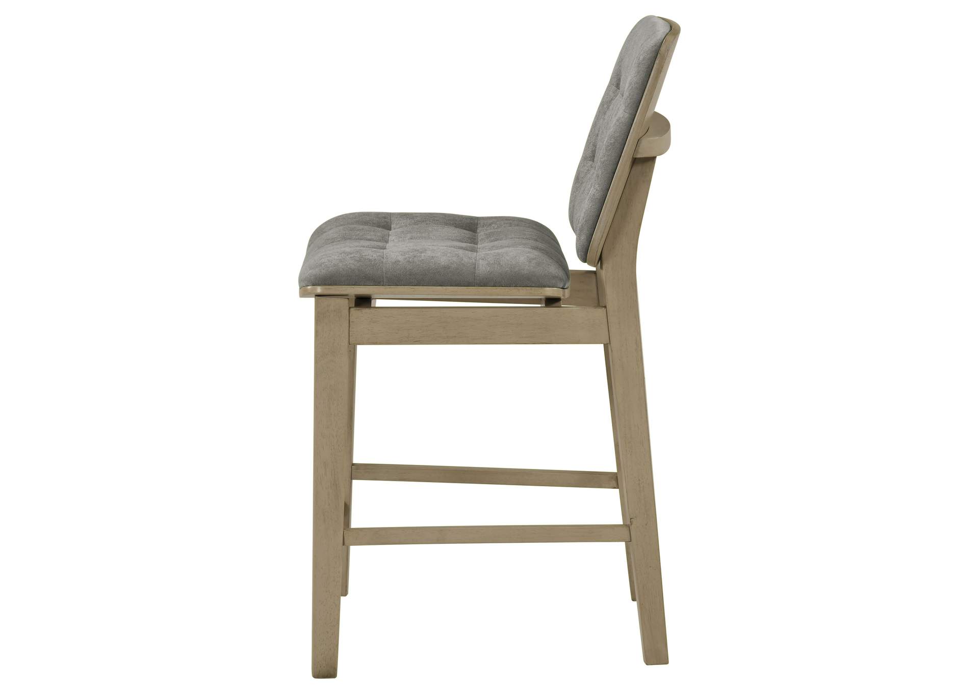Redbridge Velvet Upholstered Counter Chair Grey and Natural Oak (Set of 2) image 6