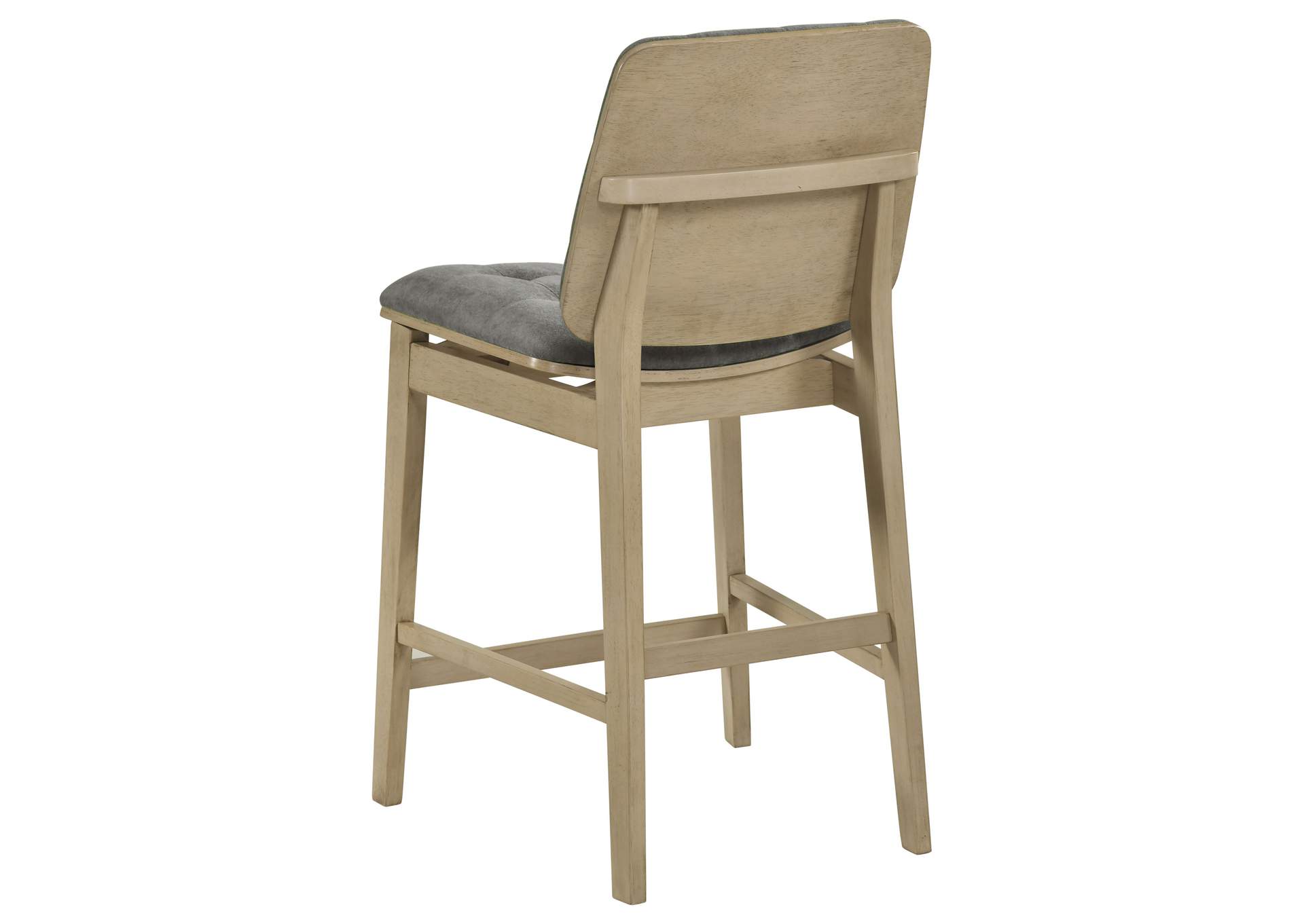 Redbridge Velvet Upholstered Counter Chair Grey and Natural Oak (Set of 2) image 7